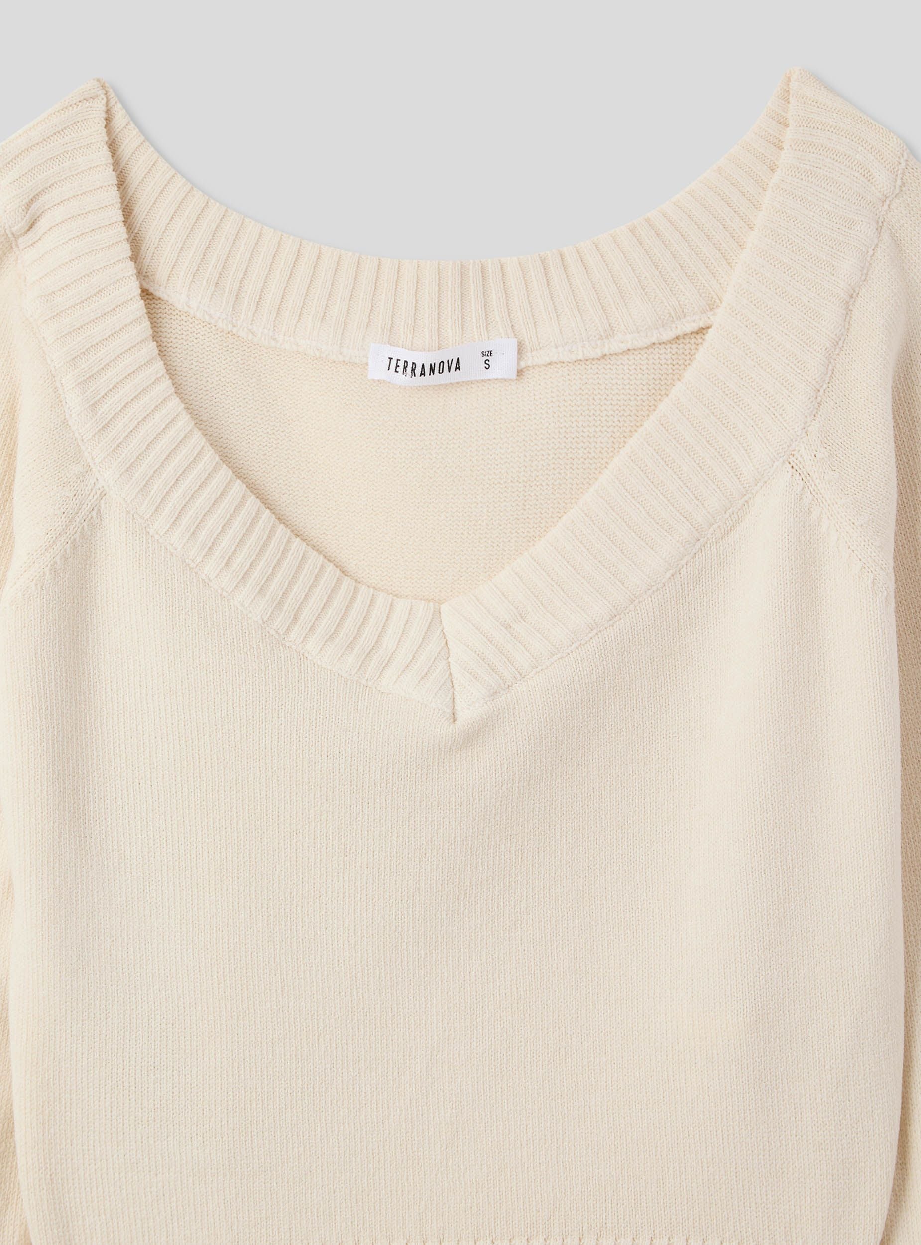 Maglia crop con scollo a V - Image 7