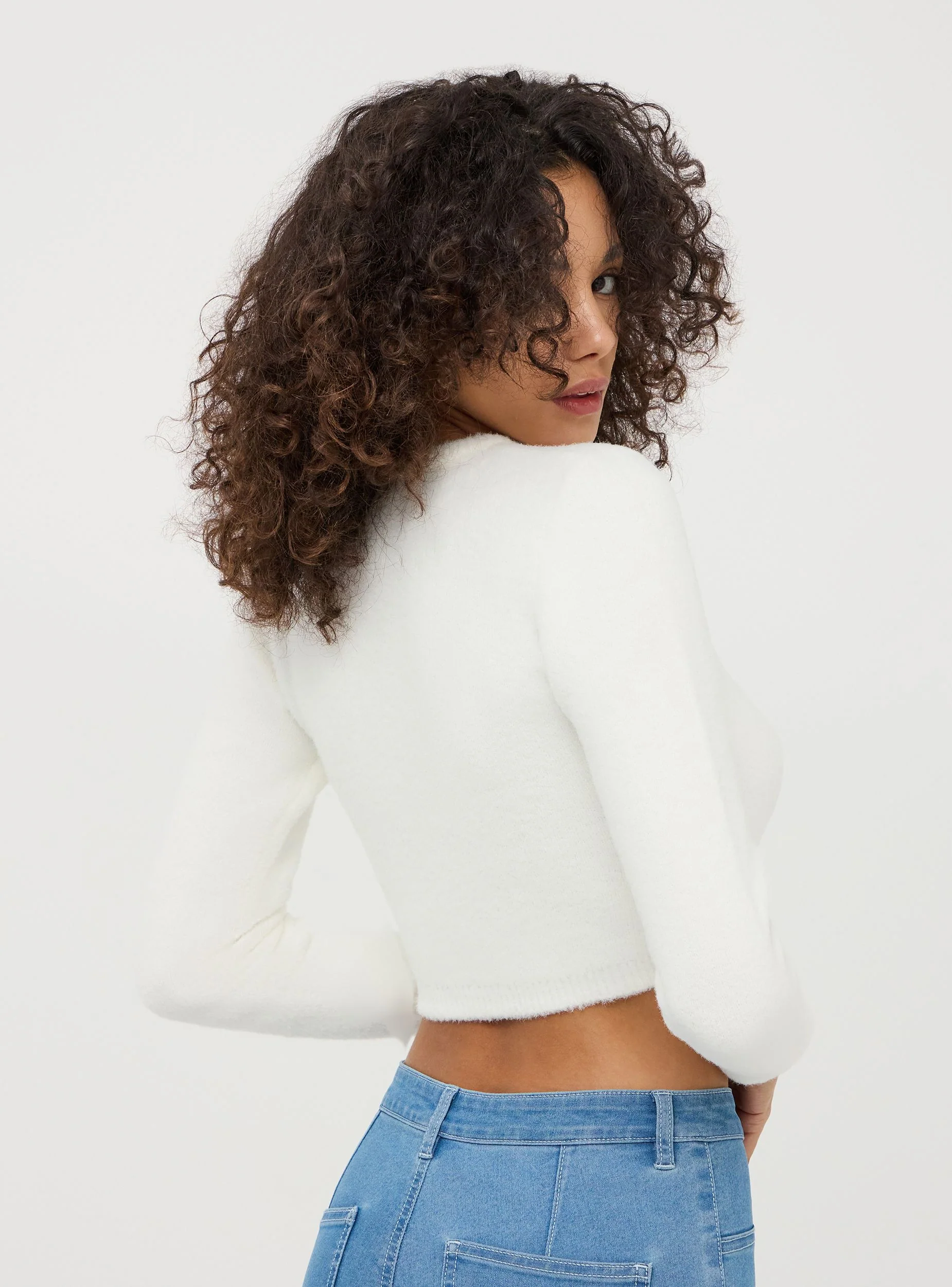 Maglia crop effetto pelo - Image 3