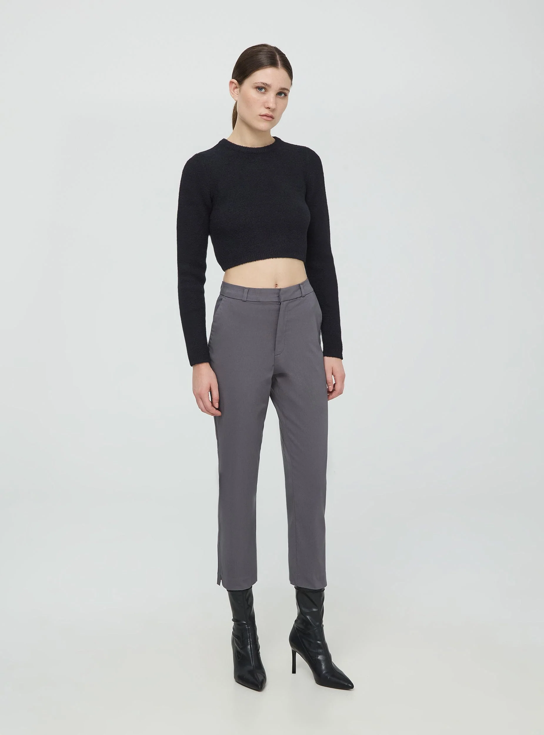 Maglia crop effetto pelo