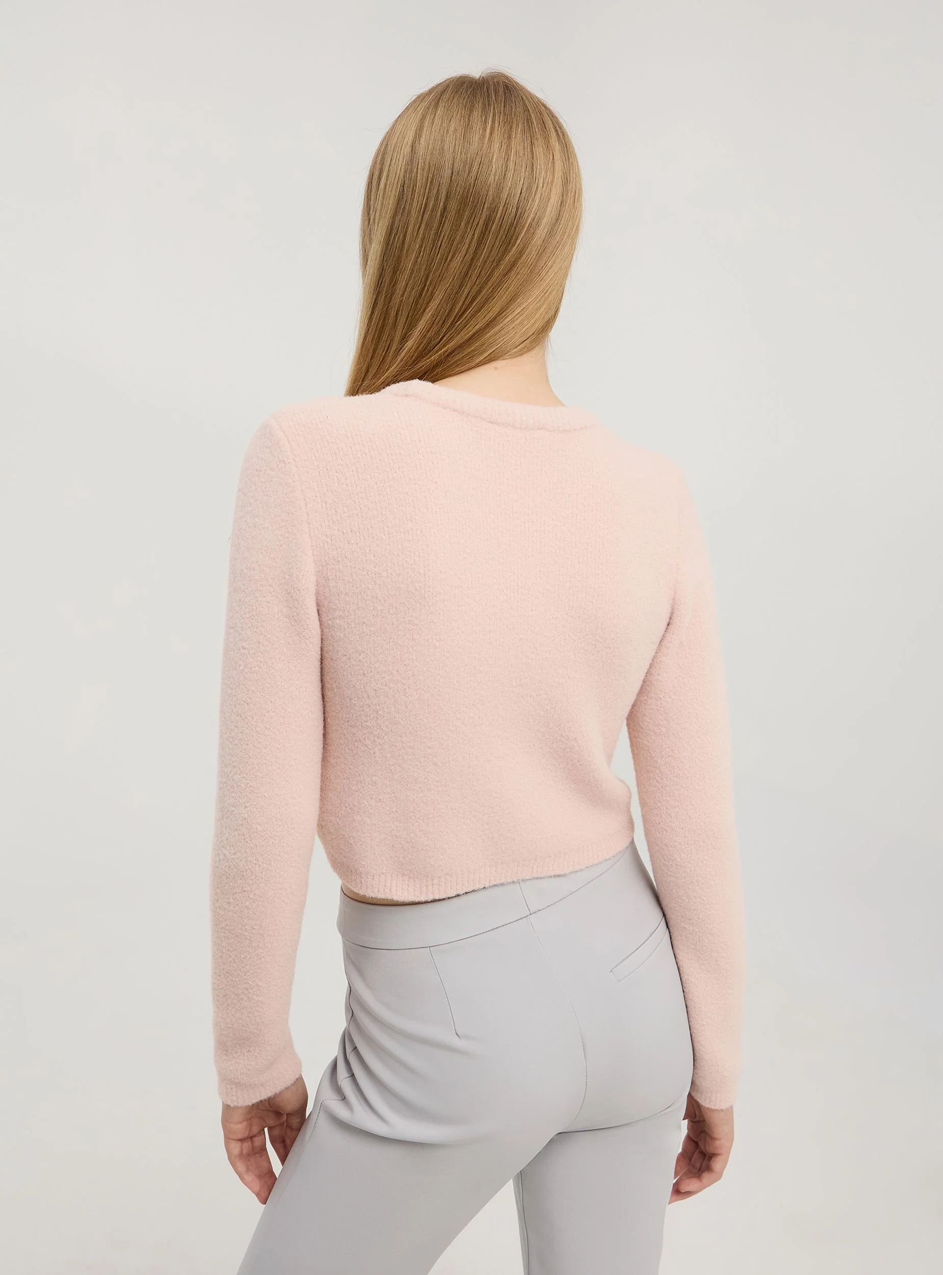 Maglia crop effetto pelo
