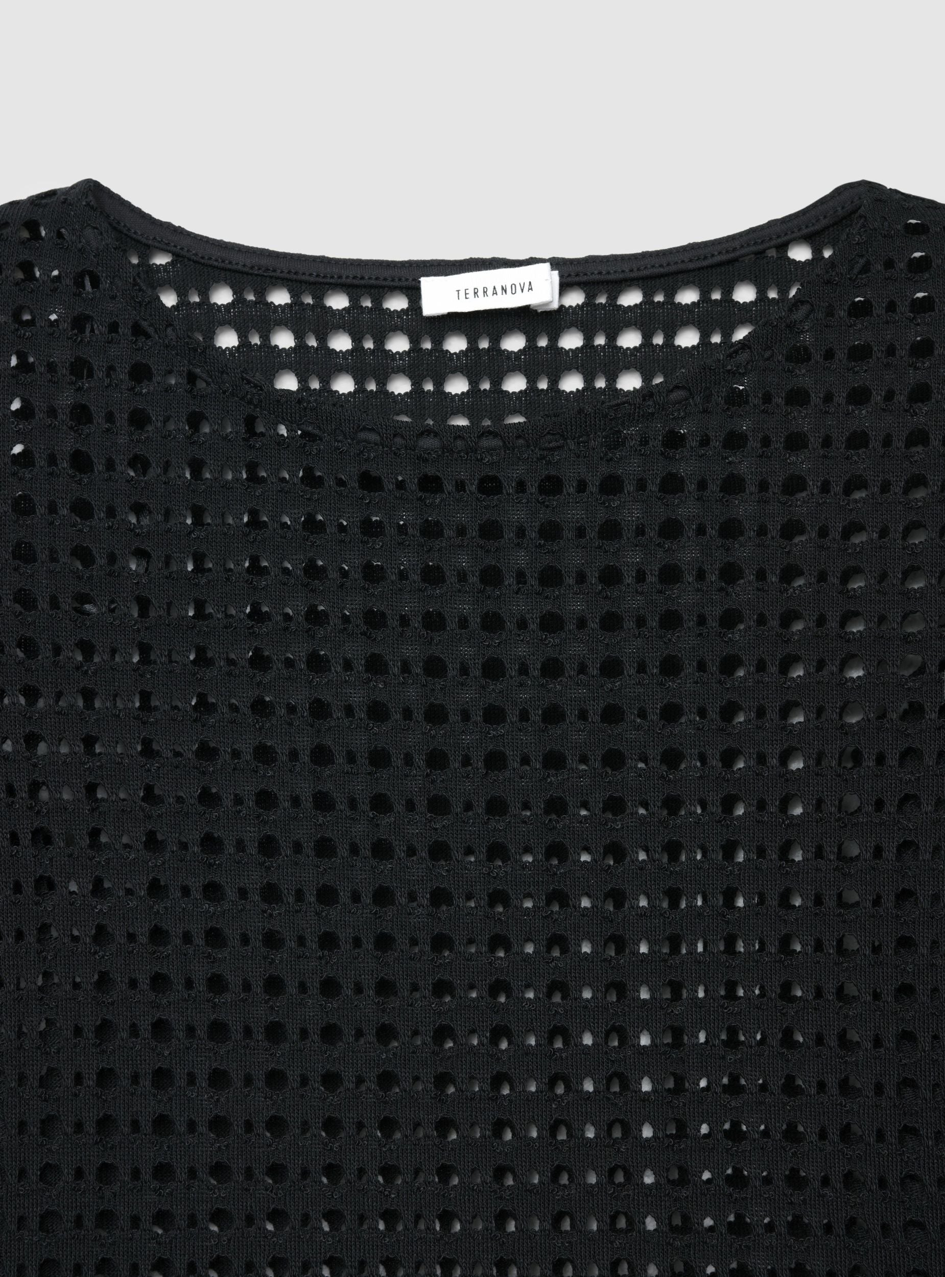 Maglia crop traforata a tinta unita - Image 7
