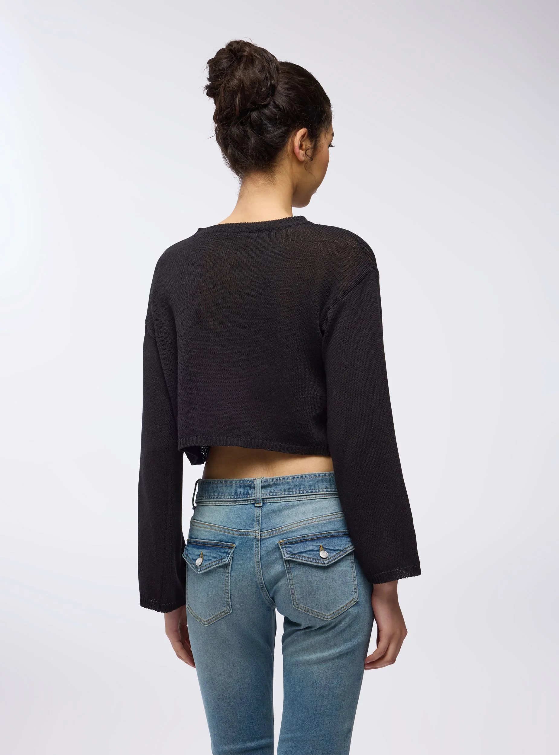 Maglia crop traforata