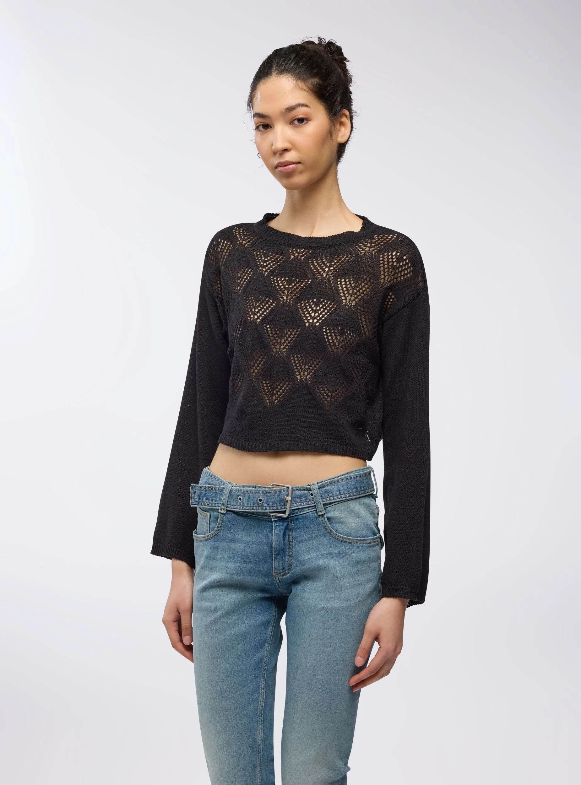 Maglia crop traforata - Image 2
