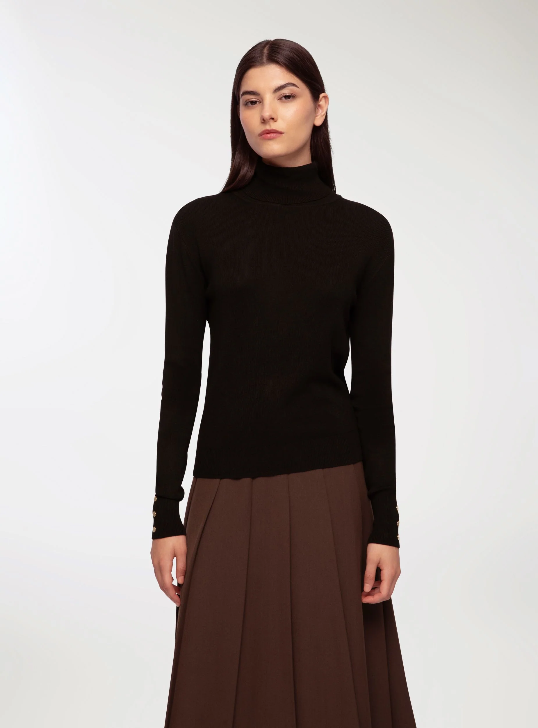 Maglia dolcevita con bottoni