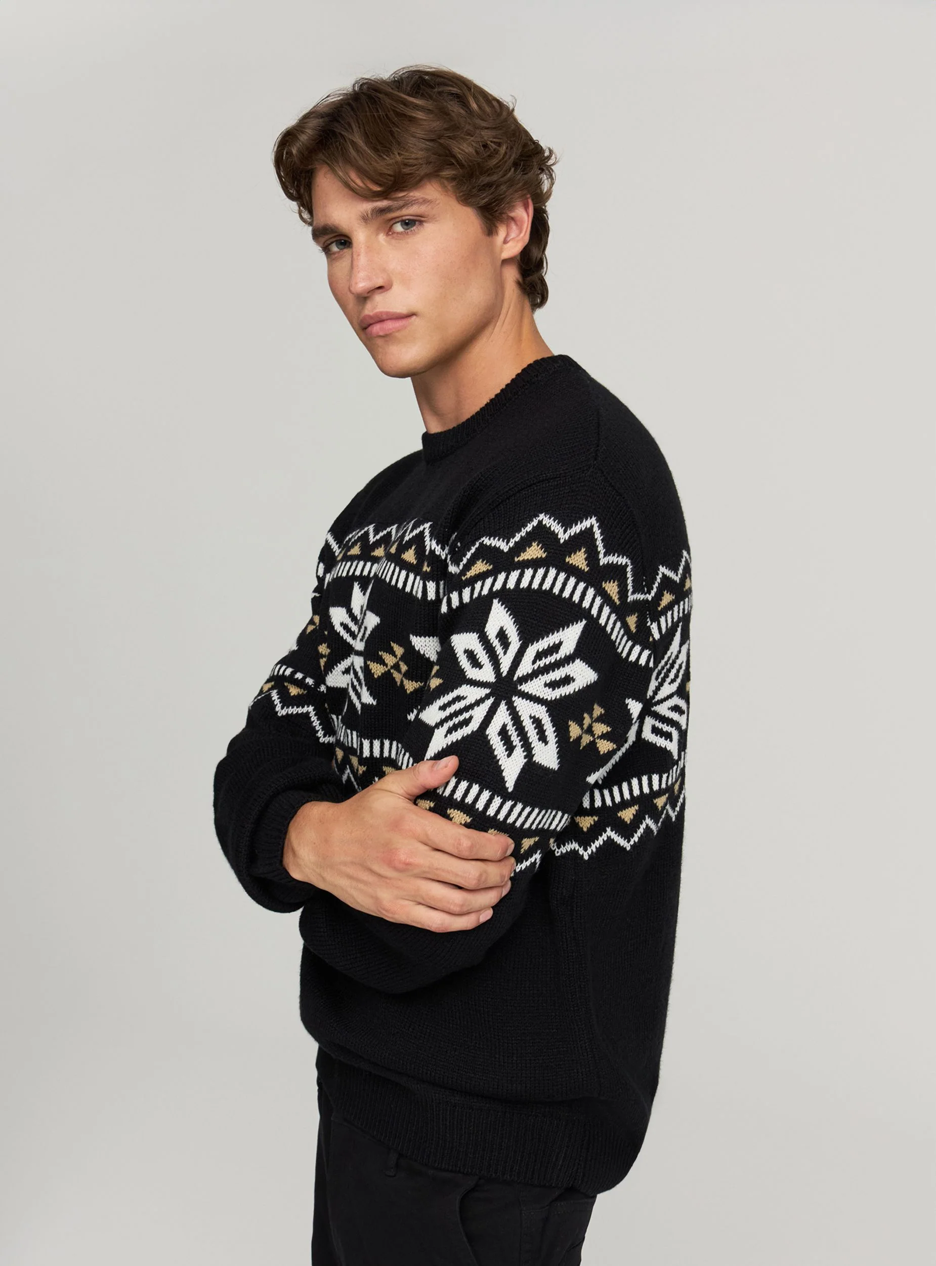 Maglia girocollo con motivo jacquard - Image 2