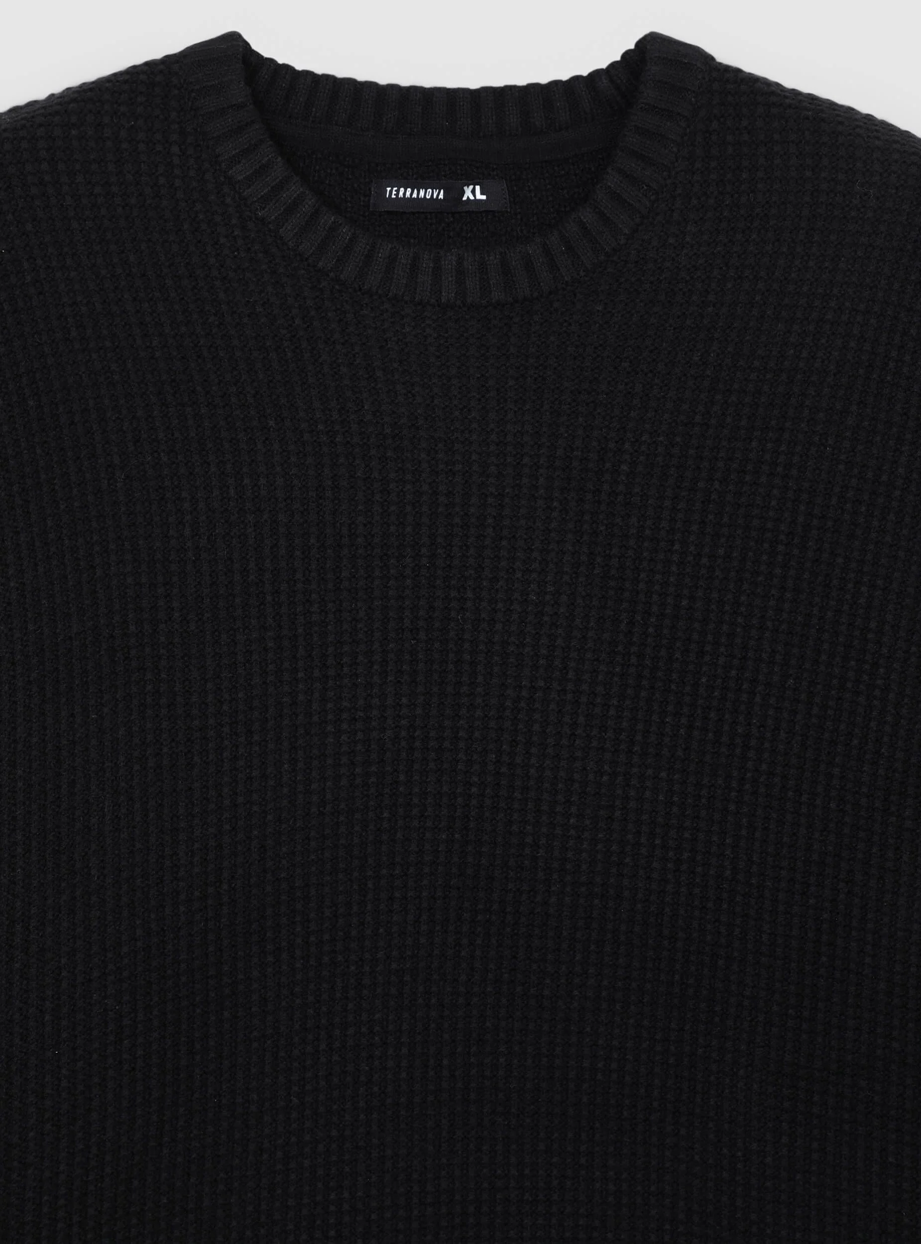 Maglia girocollo in punto mosso pesante - Image 8