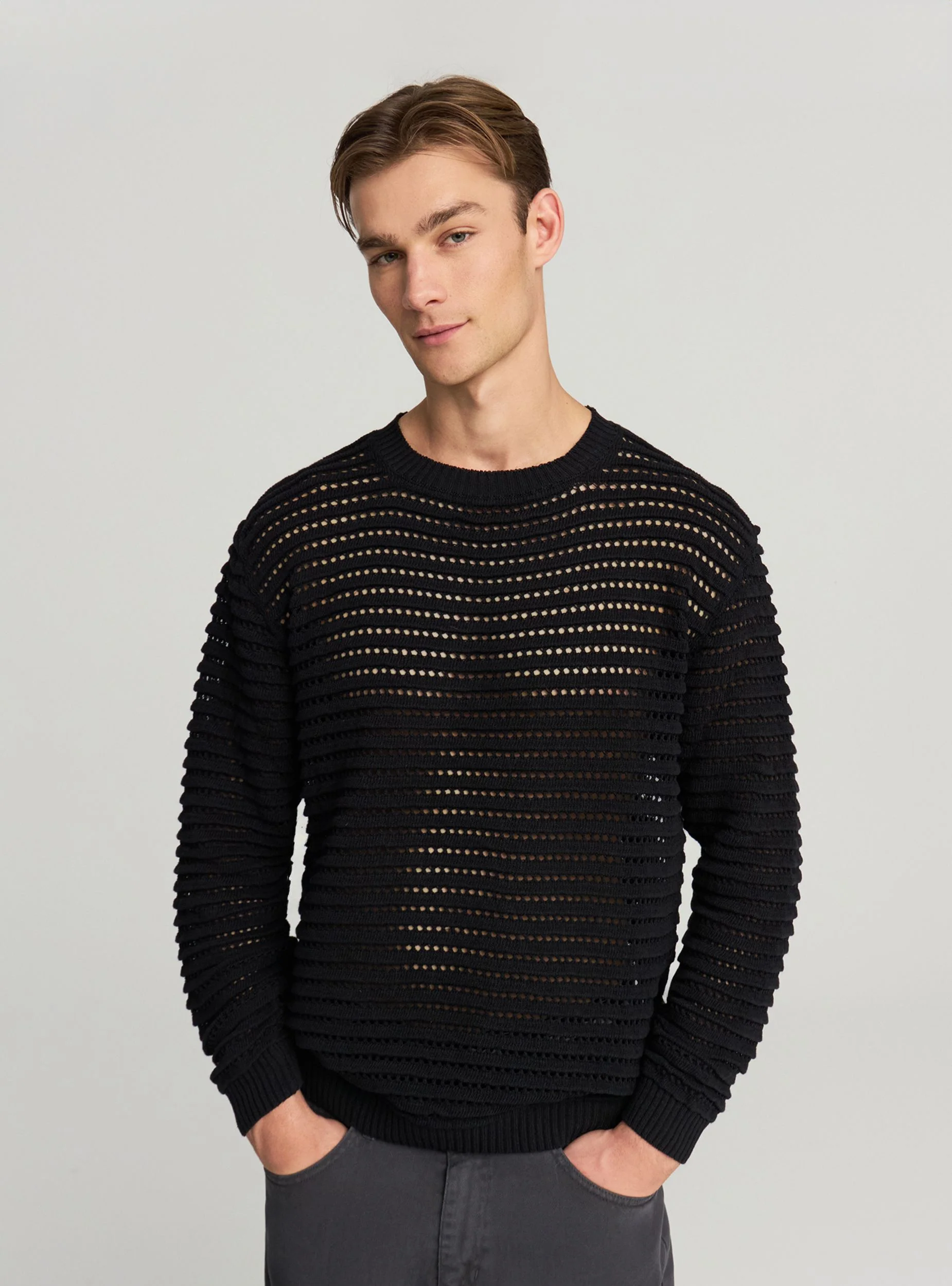 Maglia girocollo traforata - Image 2