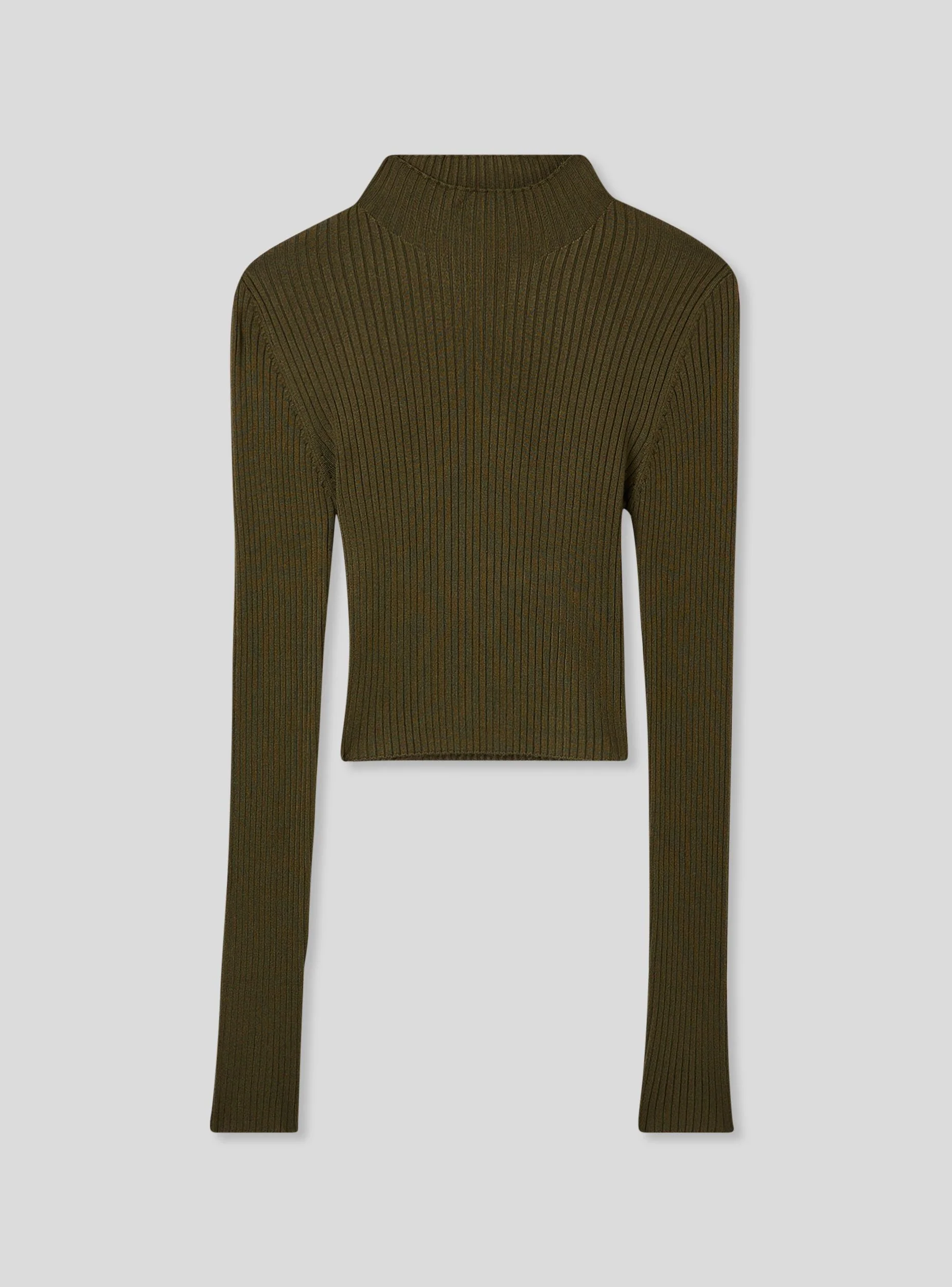 Maglia lupetto crop a costine - Image 4