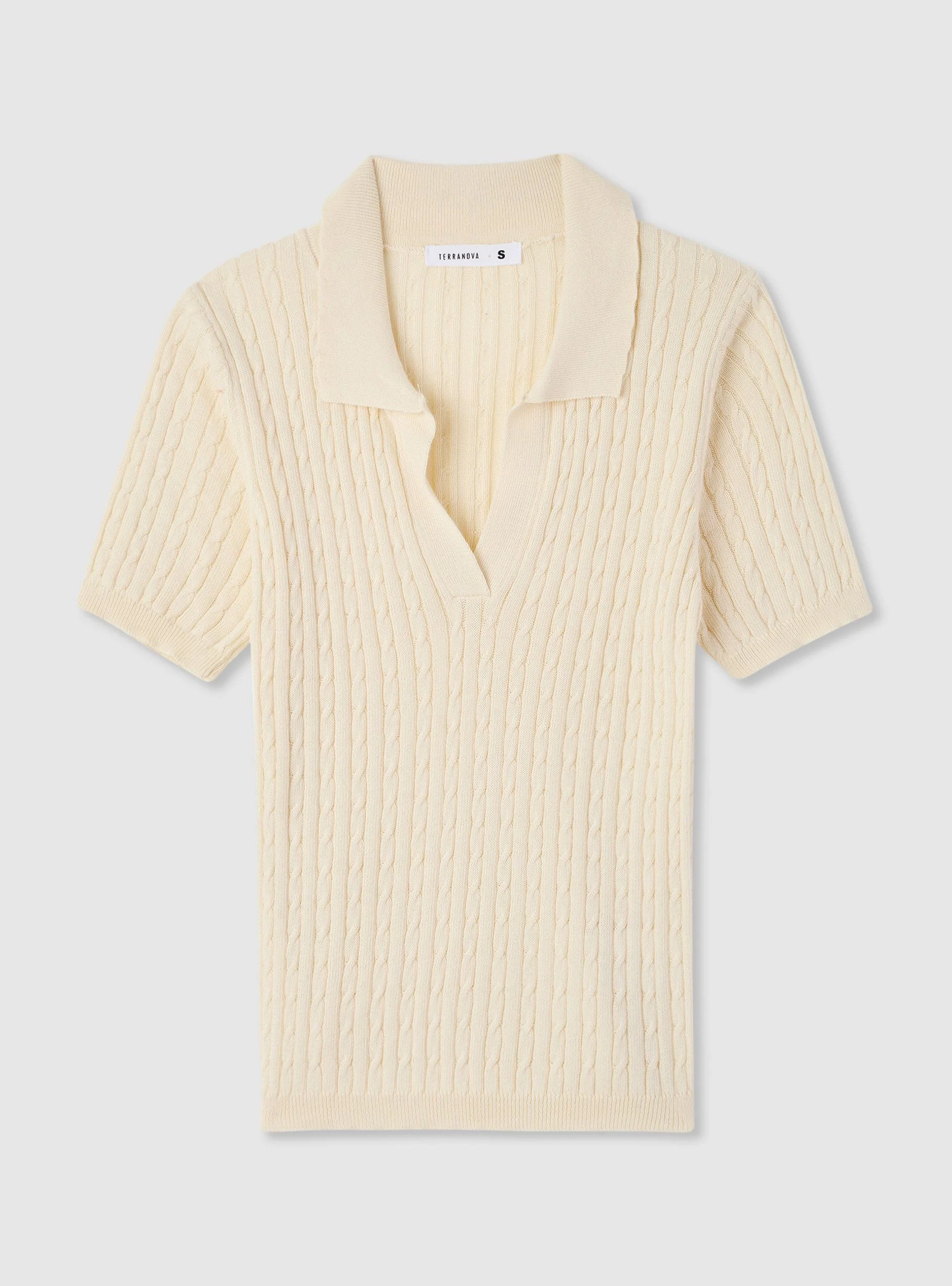 Maglia polo a treccia tinta unita - Image 6