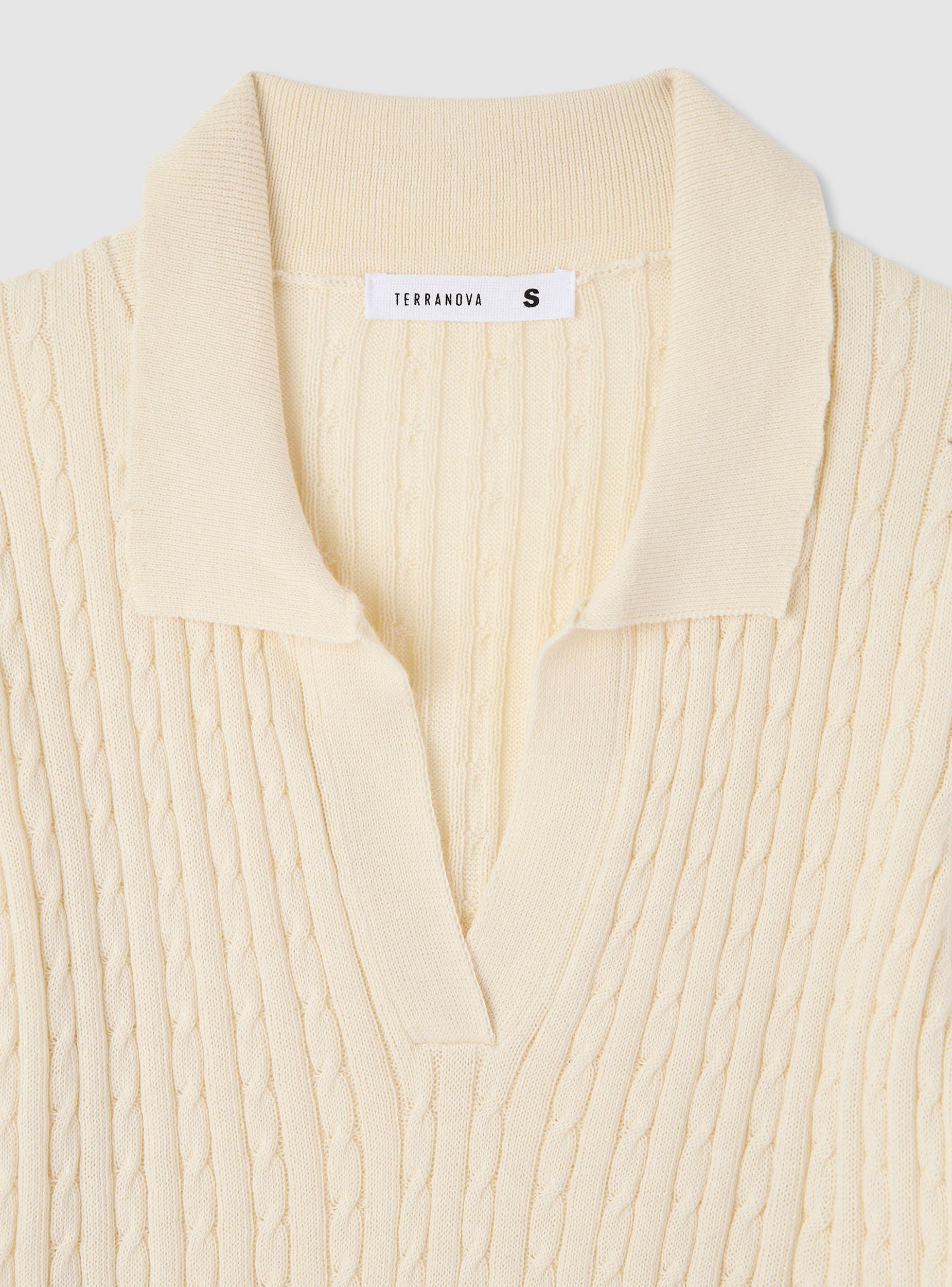 Maglia polo a treccia tinta unita - Image 7