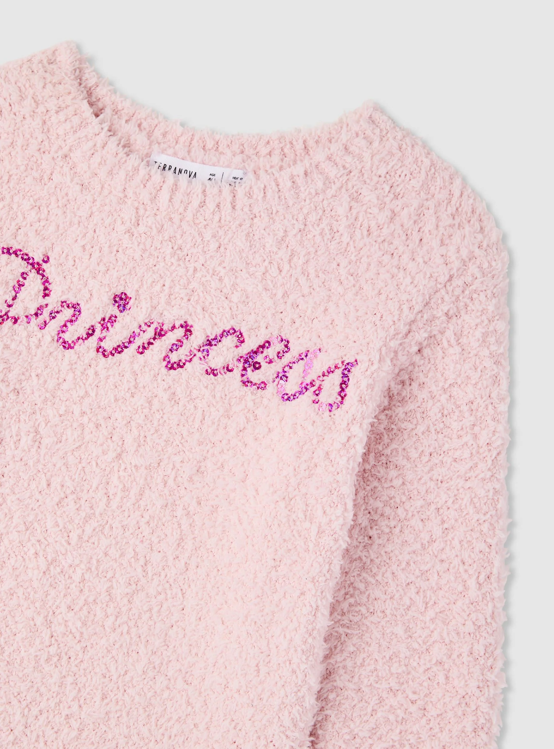 Maglia soffice con scritta paillettes - Image 3