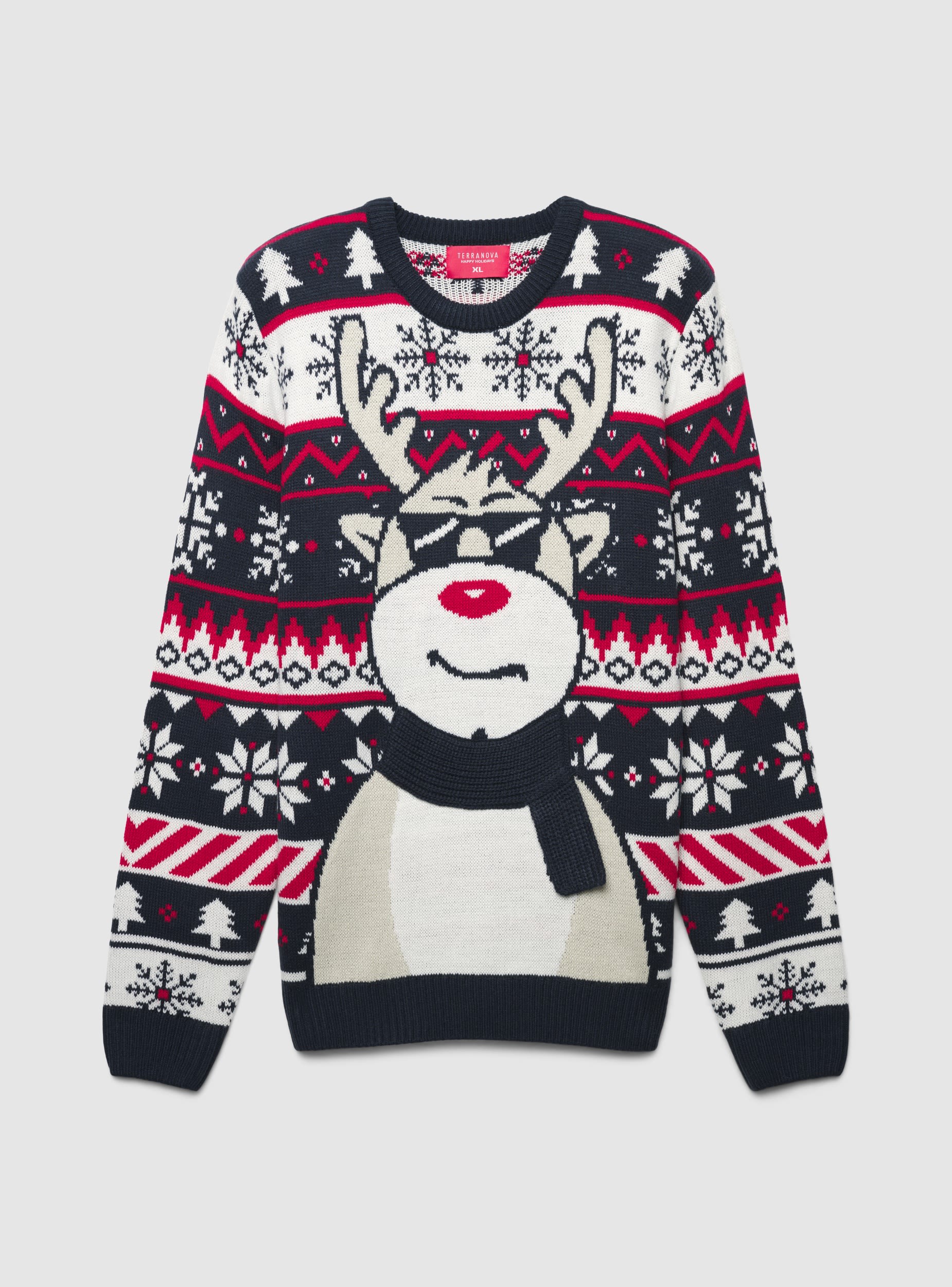 Maglione con renna e motivo natalizio - Image 4