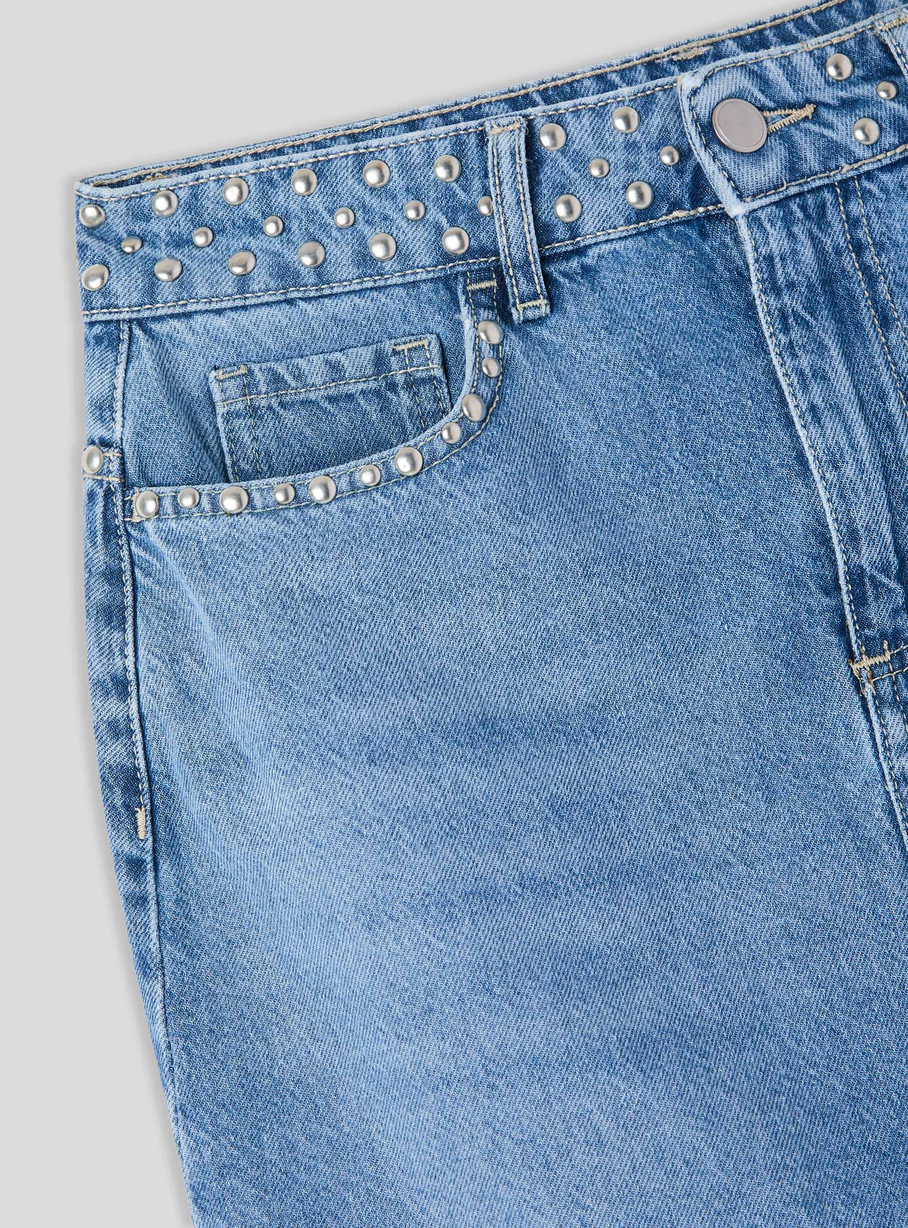 Minigonna denim con borchie - Image 5