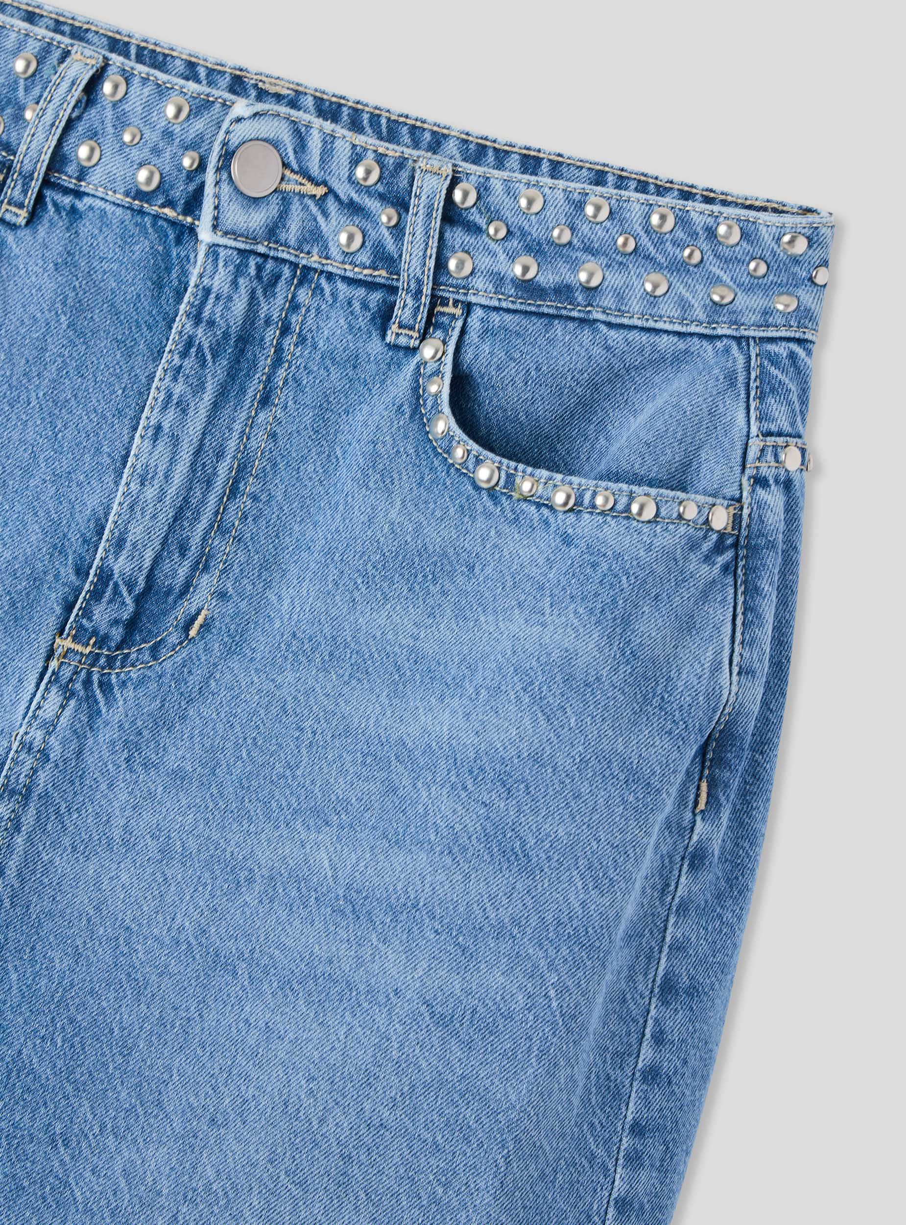 Minigonna denim con borchie - Image 7