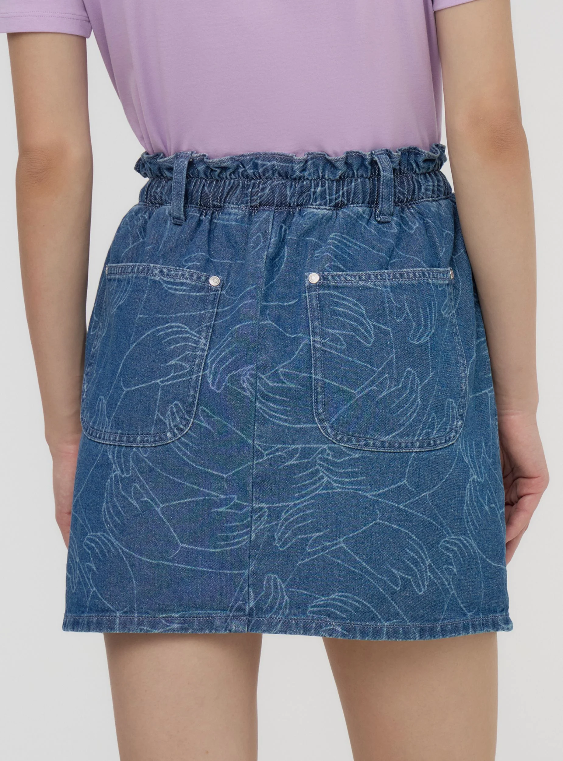 Minigonna in denim a fantasia TRNPOPLAB - Image 3