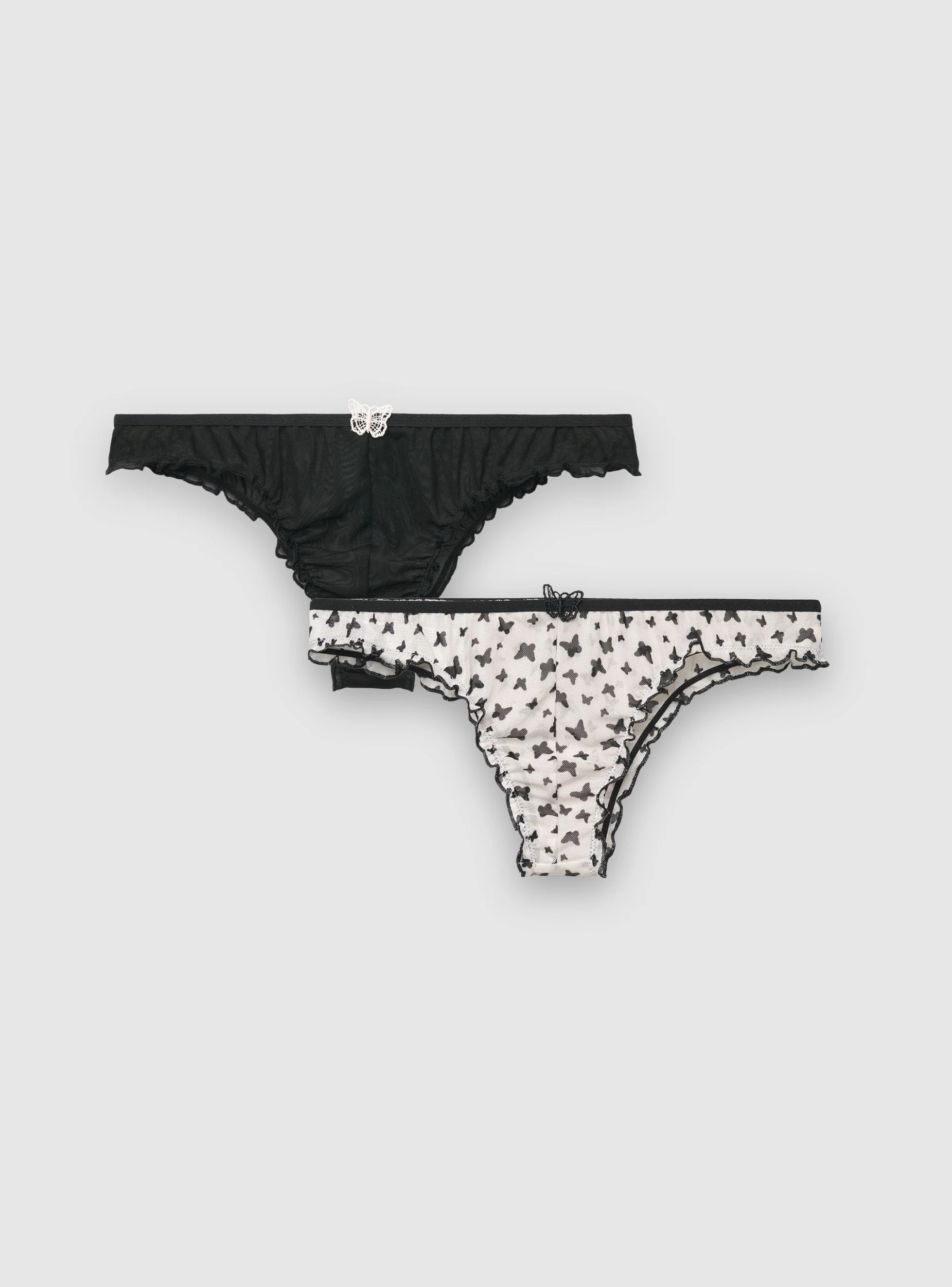 Pack 2 slip bikini brasiliana con volant e farfalle - Image 5