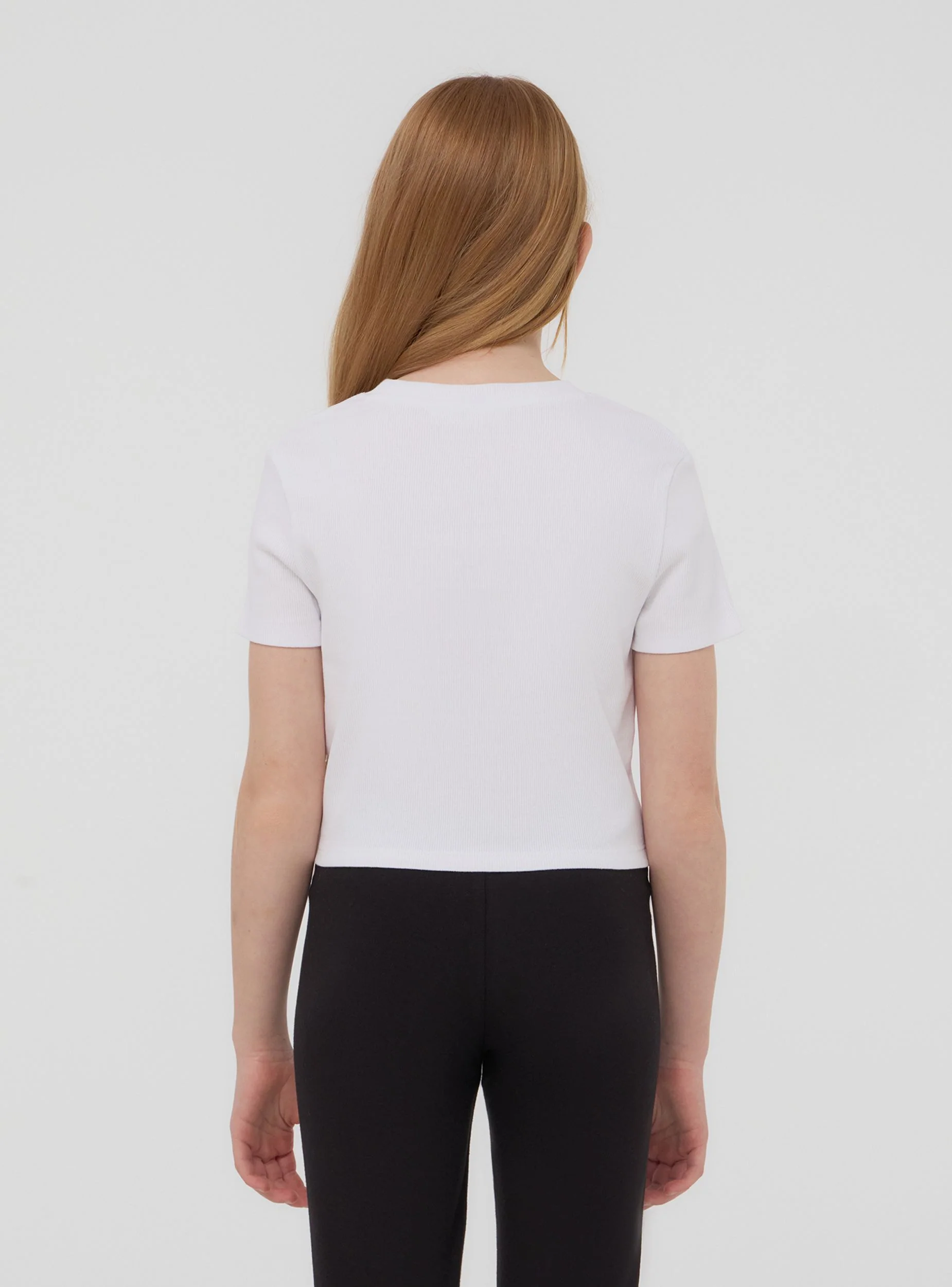 Pack 2 t-shirt crop a costine tinta unita - Image 2