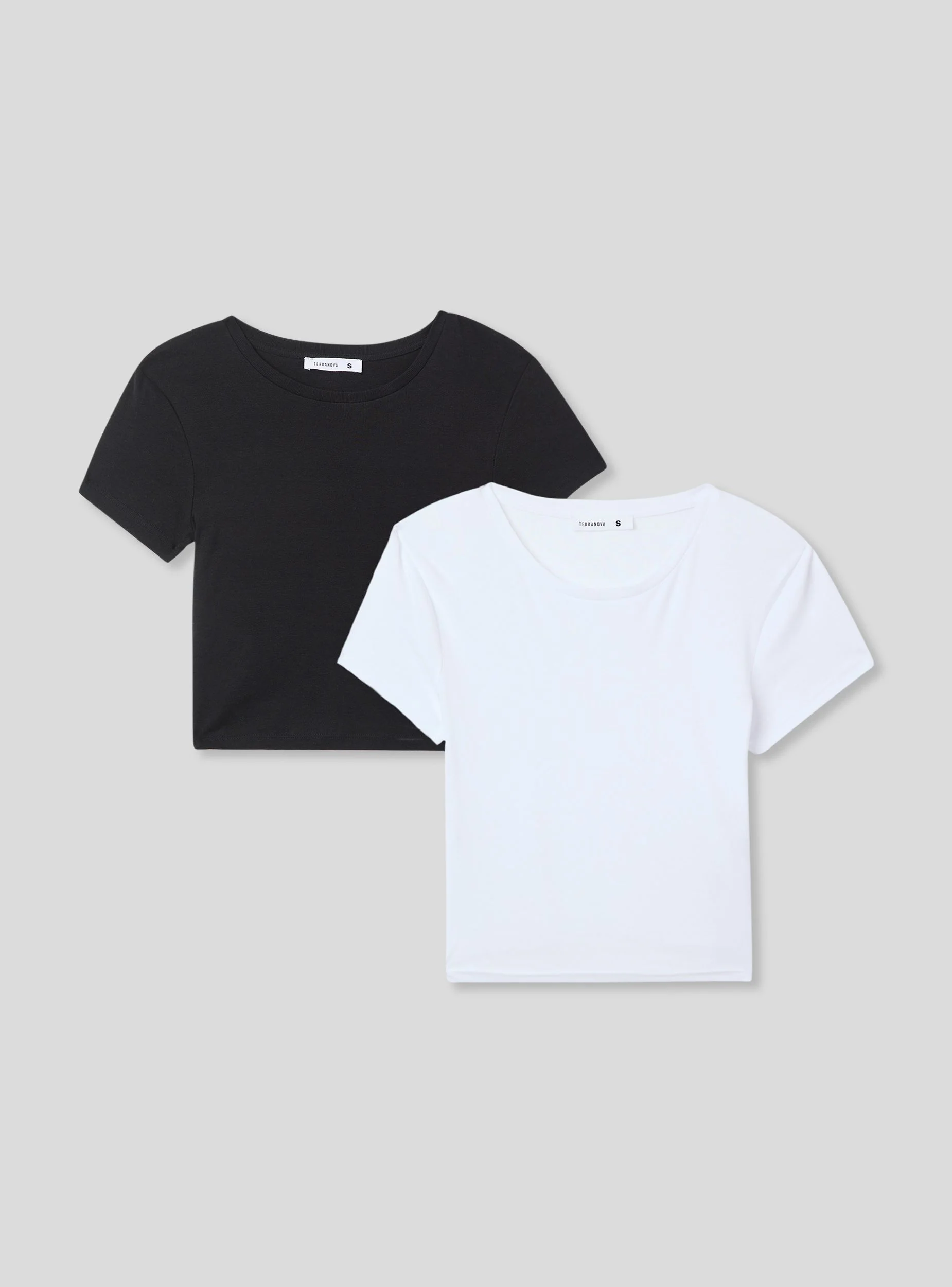 Pack 2 t-shirt crop aderenti a tinta unita - Image 6