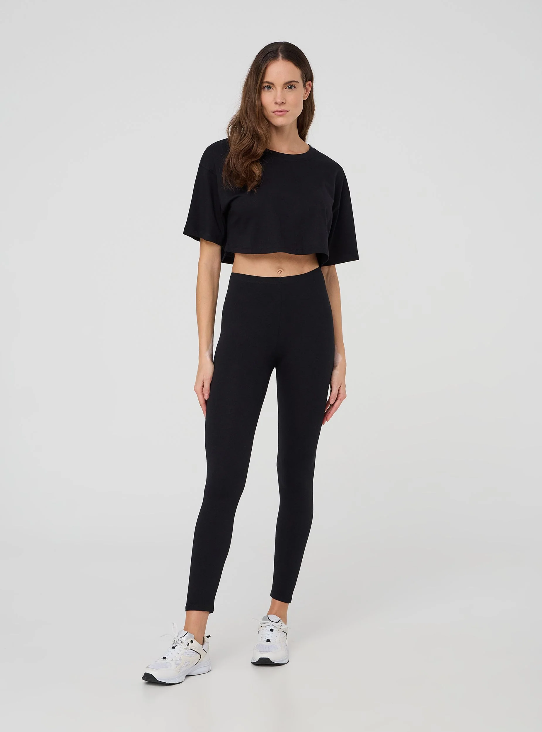 Pack 2 t-shirt crop ampie a tinta unita - Image 2