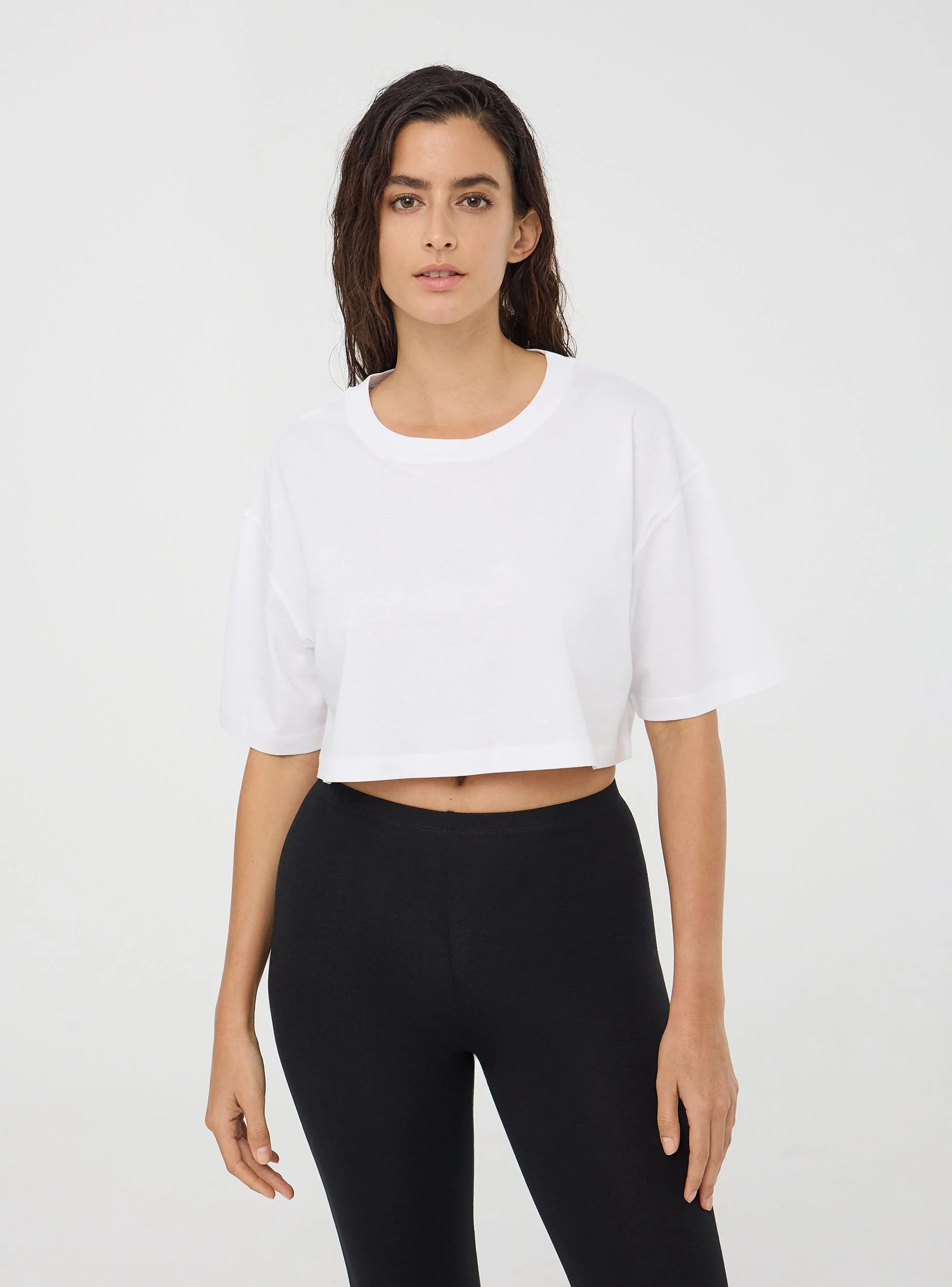 Pack 2 t-shirt crop ampie a tinta unita - Image 3