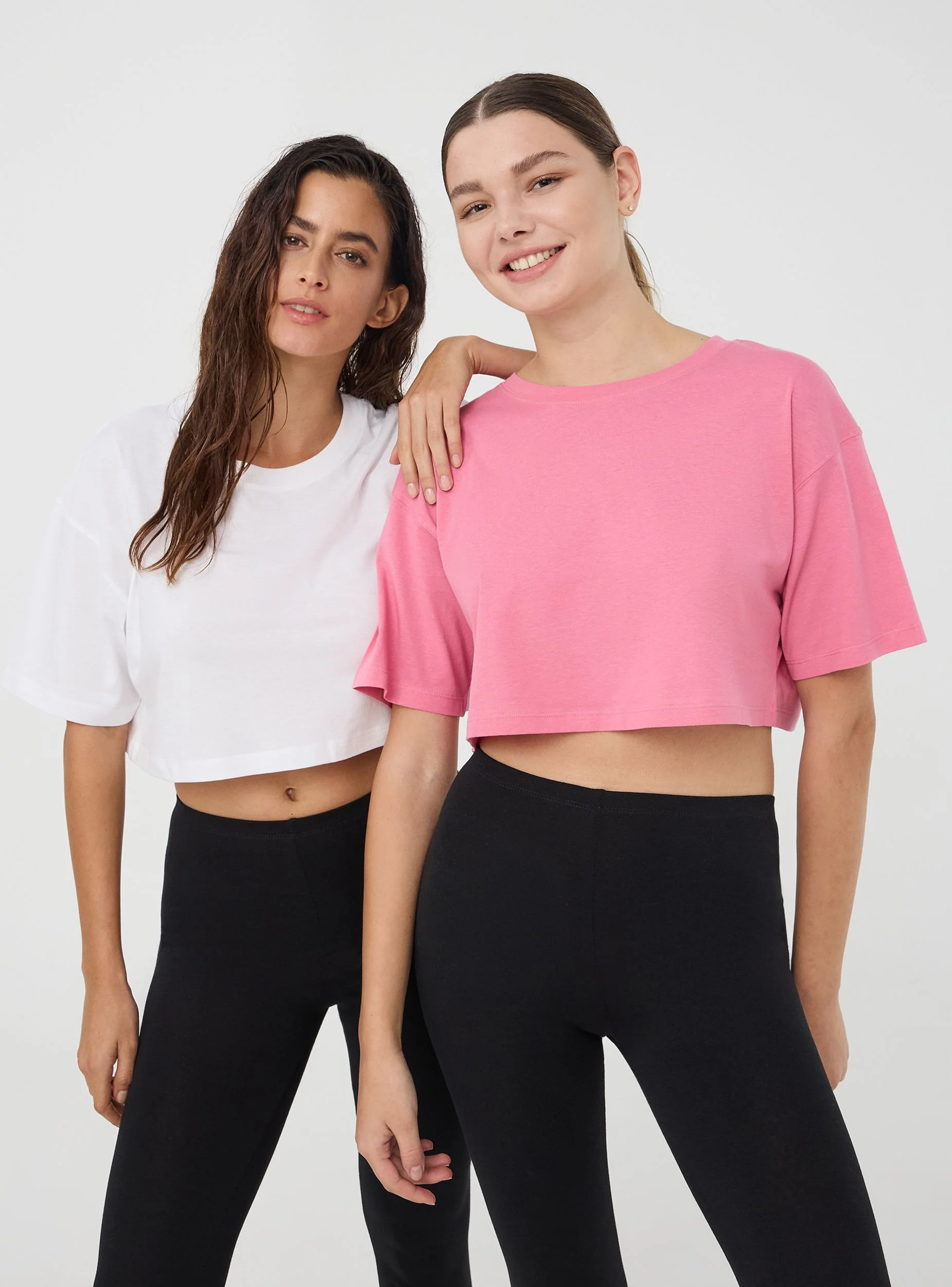 Pack 2 t-shirt crop ampie a tinta unita - Image 5