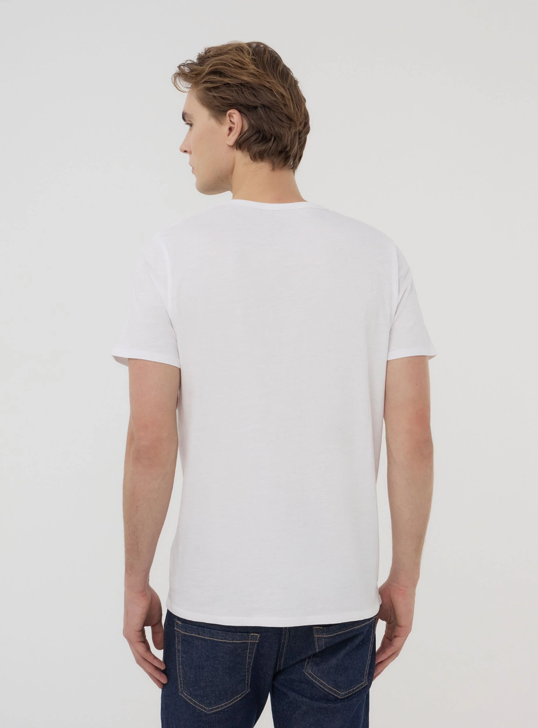 Pack 2 t-shirt serafino tessuto fiammato
