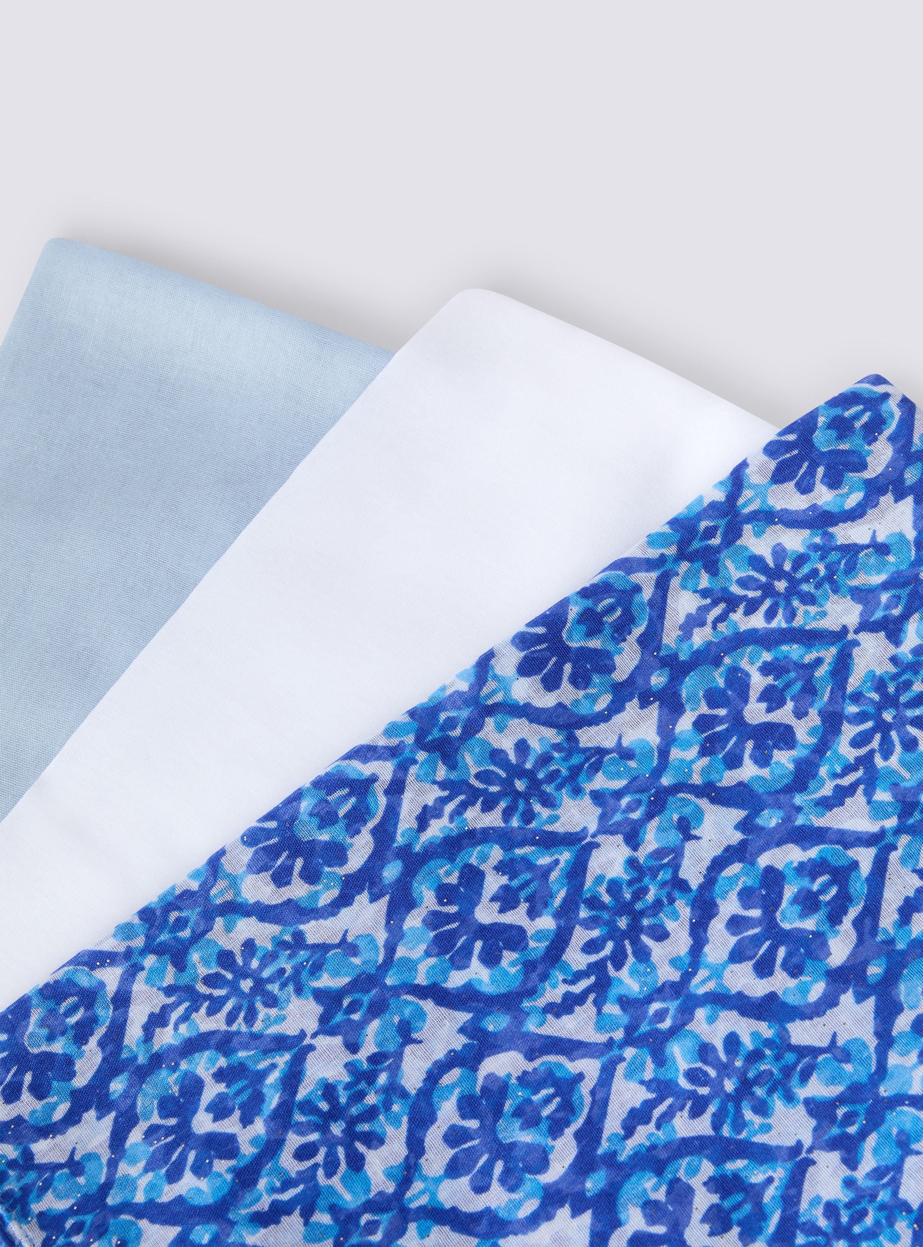 Pack 3 foulard/parei tinta unita e fantasia - Image 3
