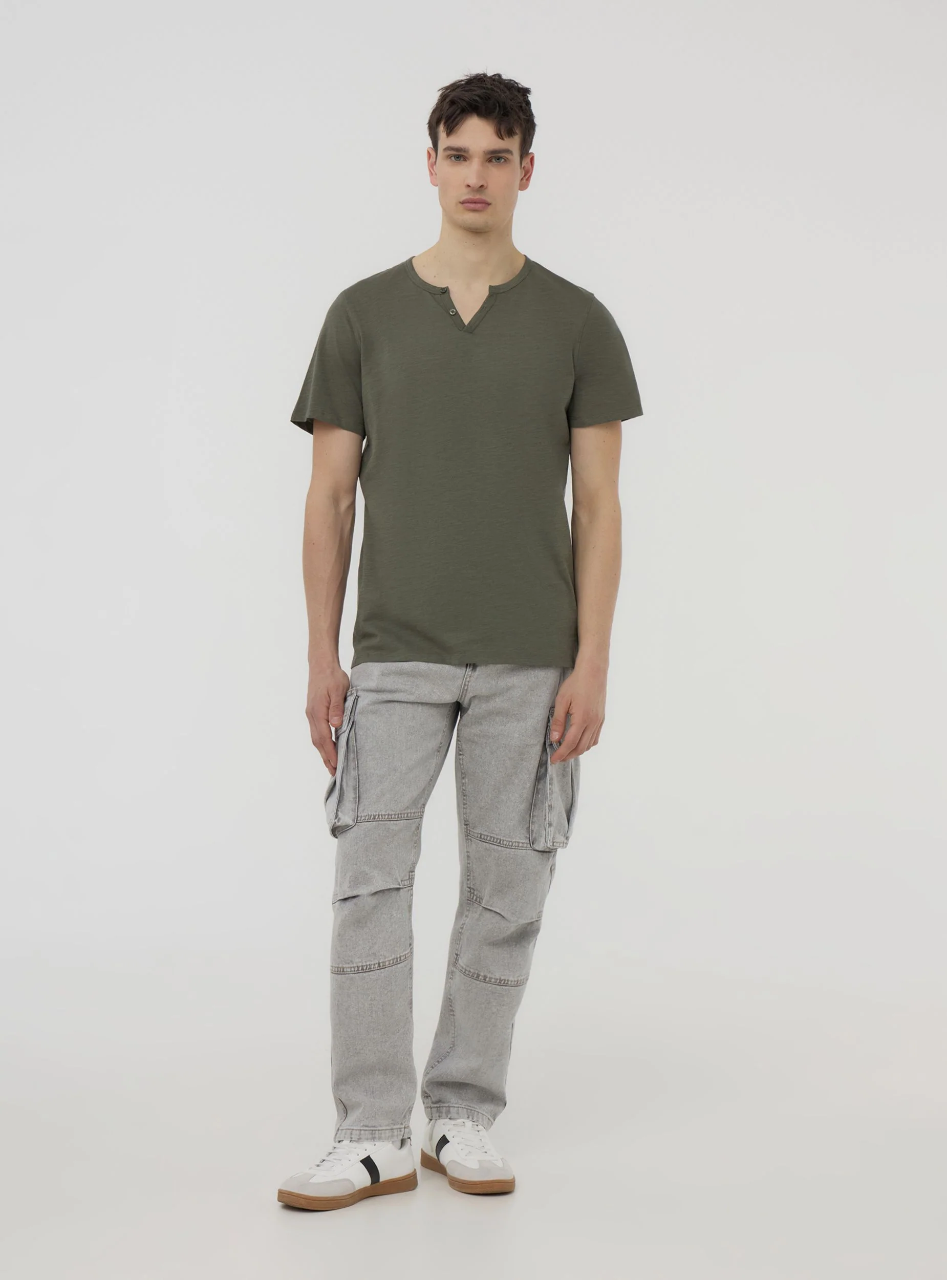 Pack 3 t-shirt serafino tessuto fiammato