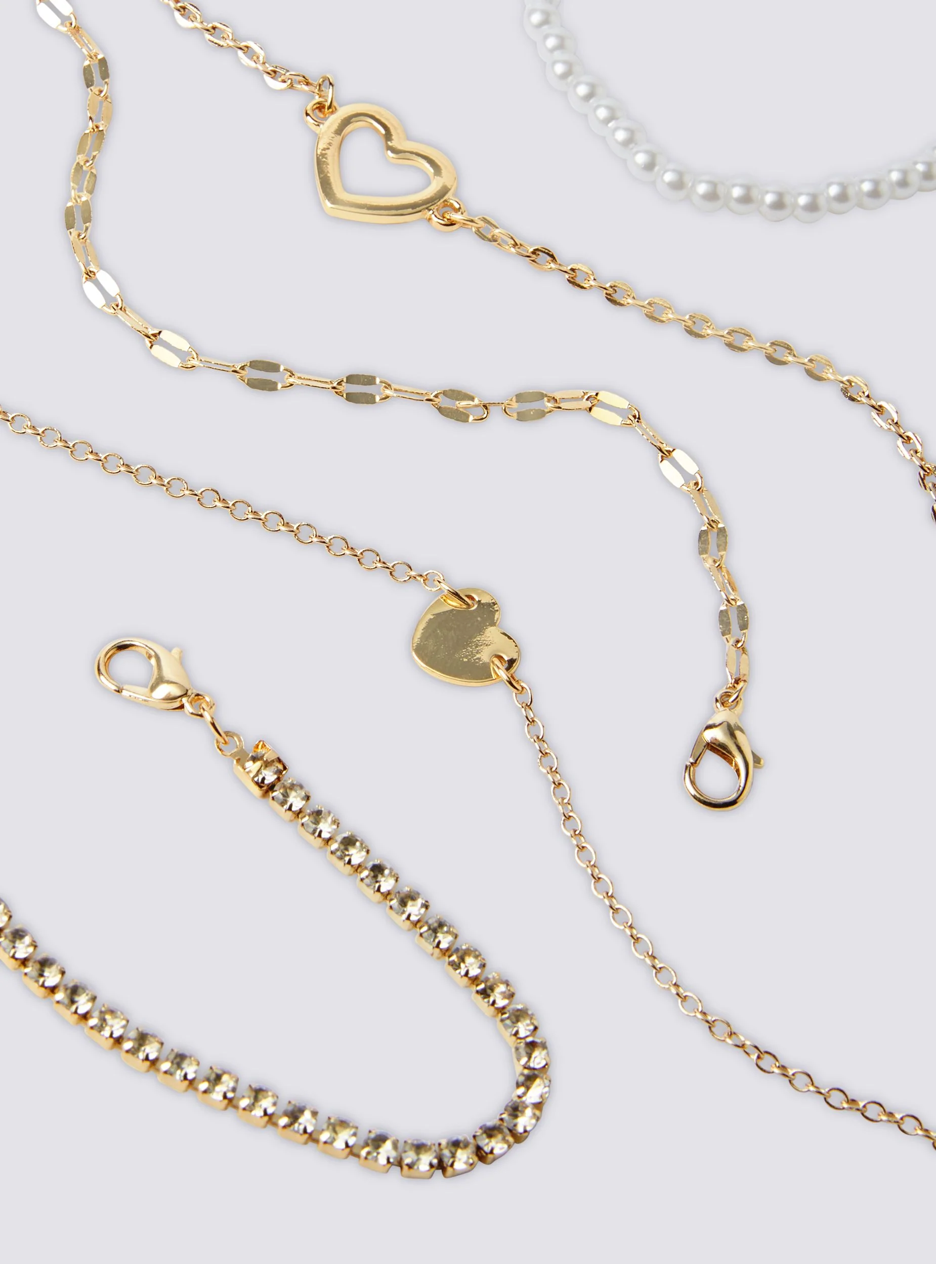 Pack 5 bracciali con perle e strass - Image 2