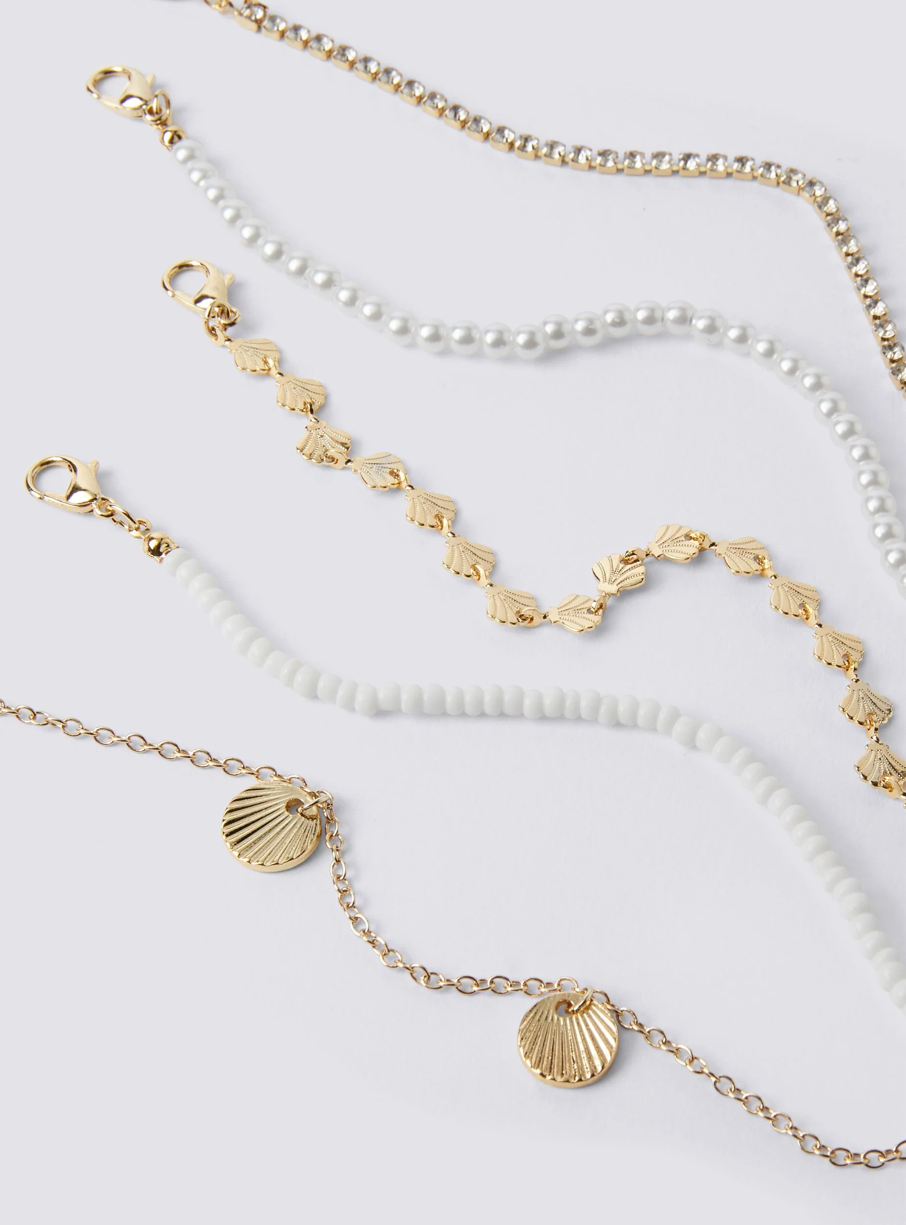 Pack 5 cavigliere con perle e strass - Image 2