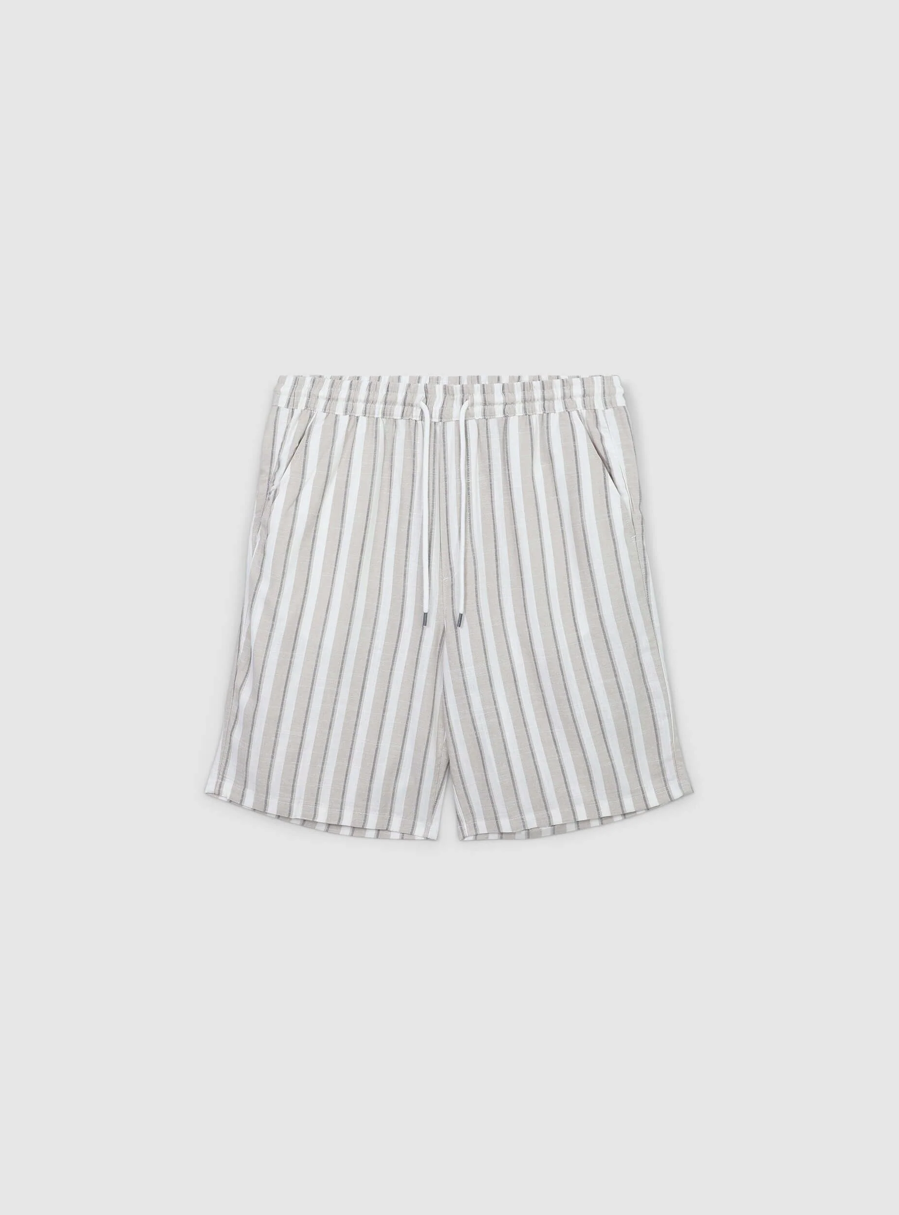 Pantaloncini a righe in misto lino - Image 6