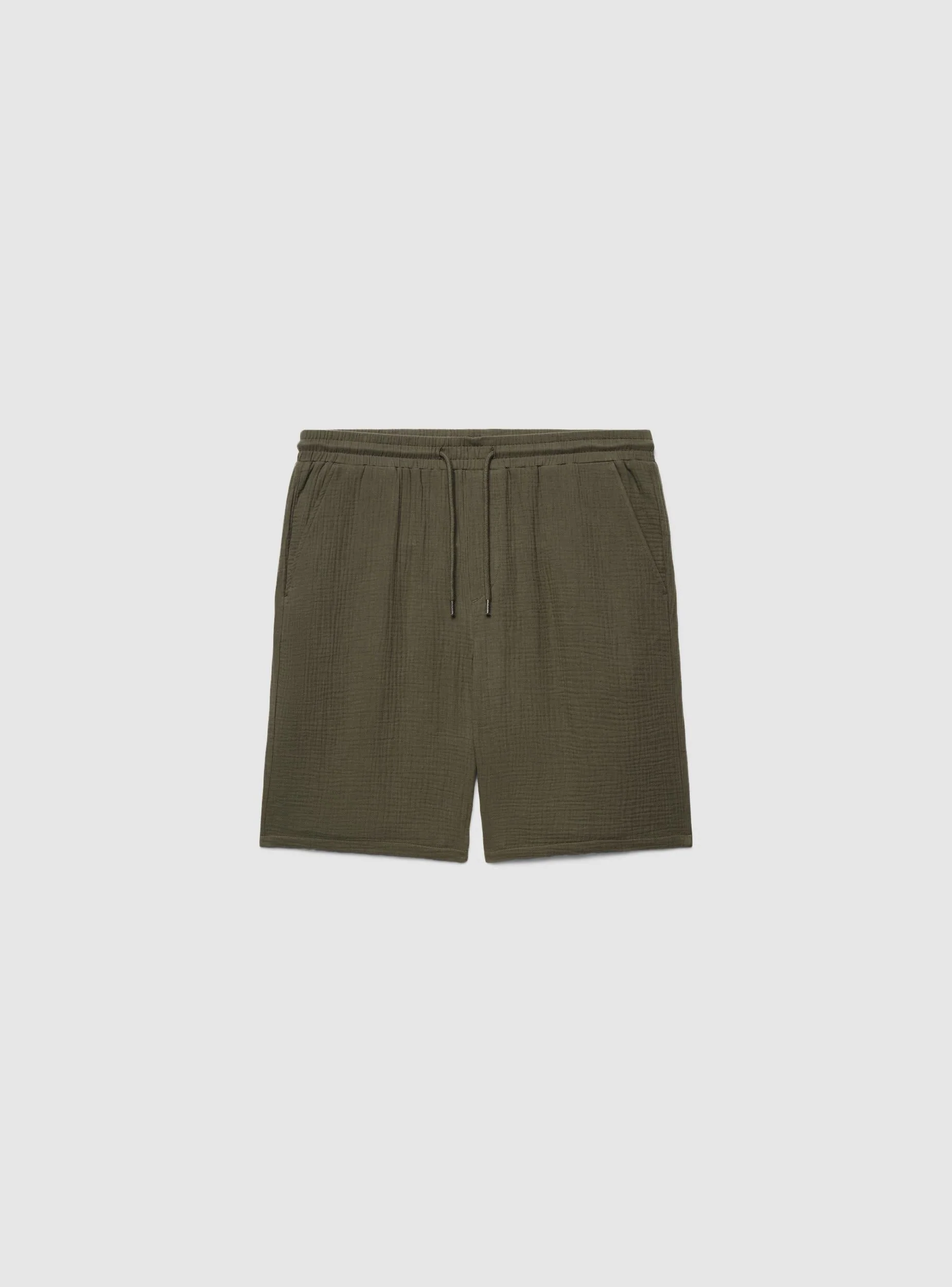 Pantaloncini a tinta unita con coulisse - Image 5