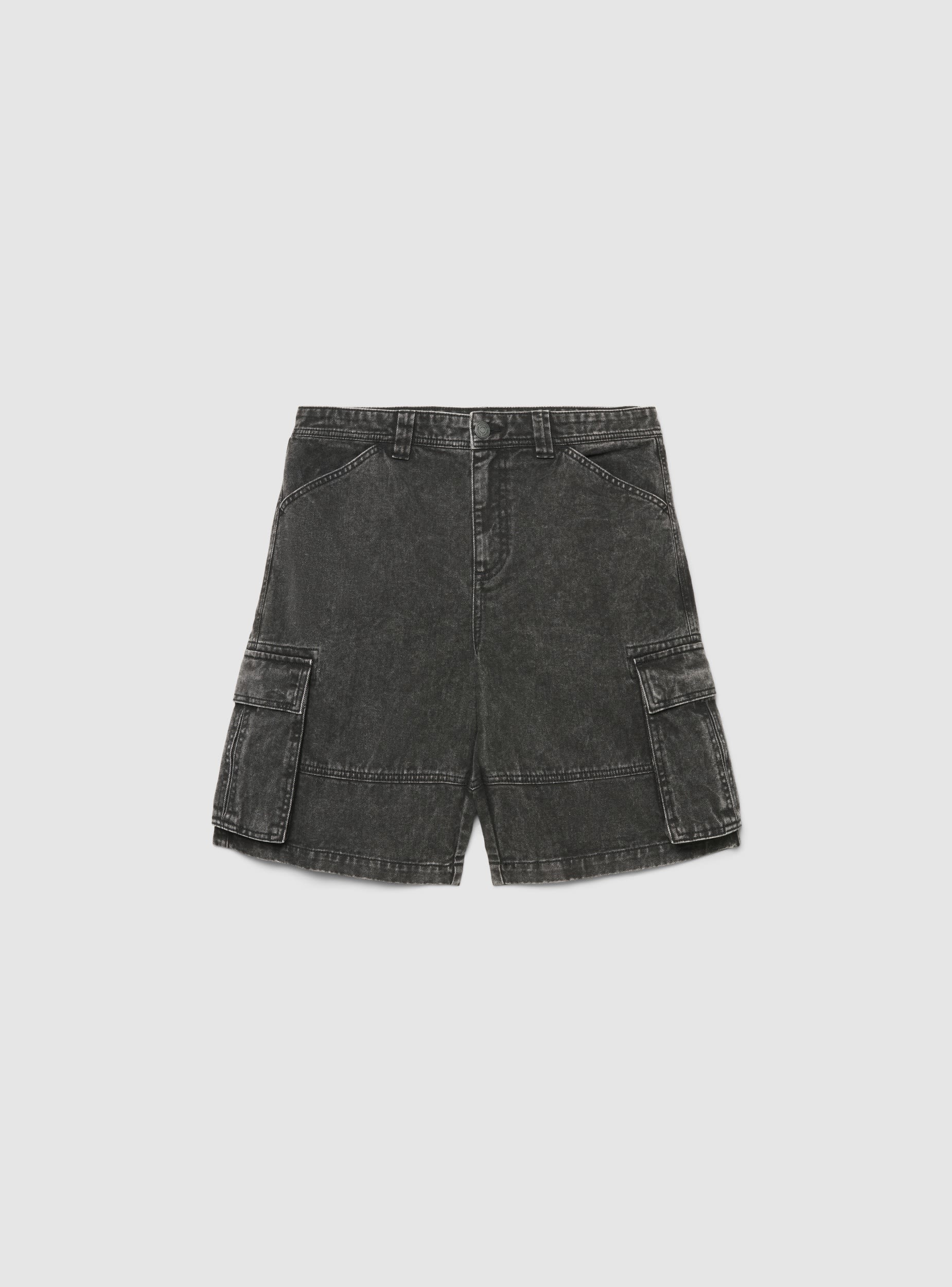 Pantaloncini cargo in denim - Image 5