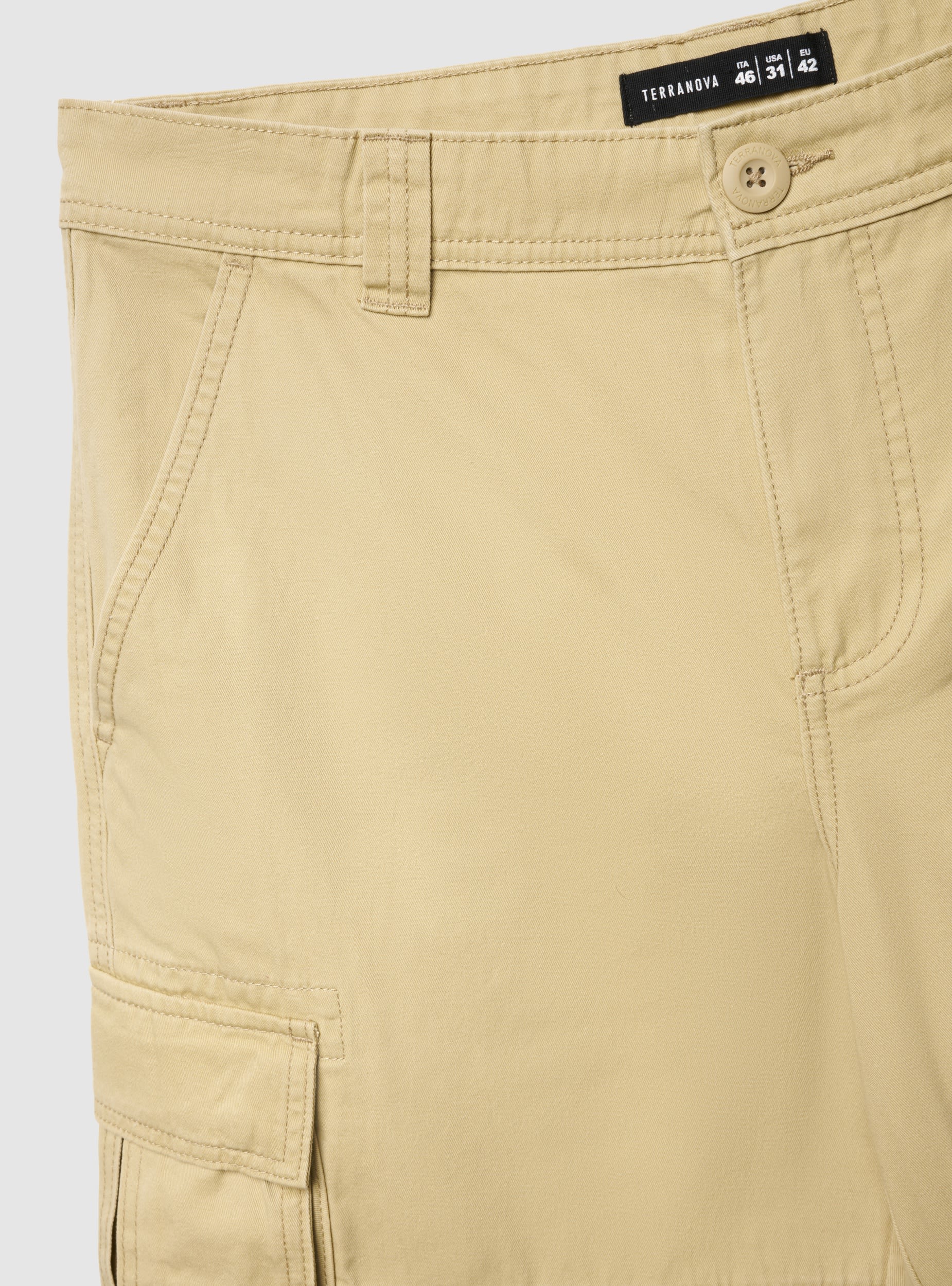 Pantaloncini cargo tinta unita - Image 7
