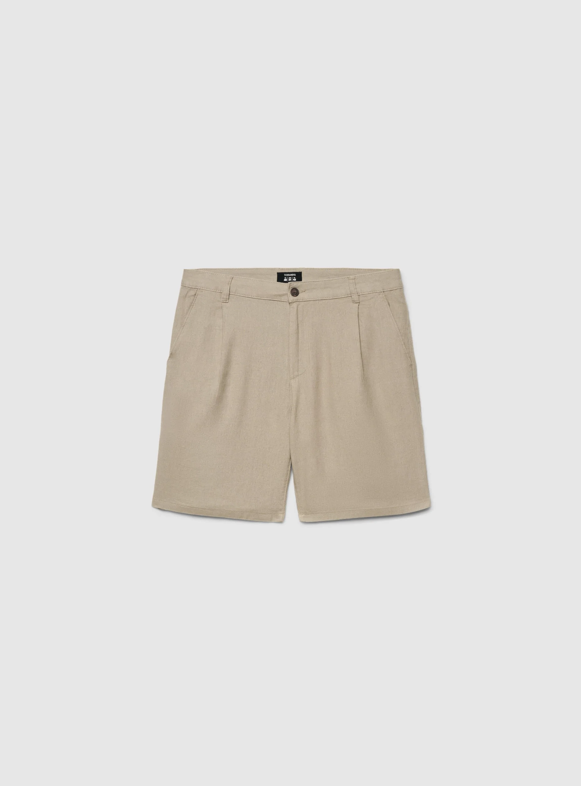 Pantaloncini chino in lino con pinces - Image 5