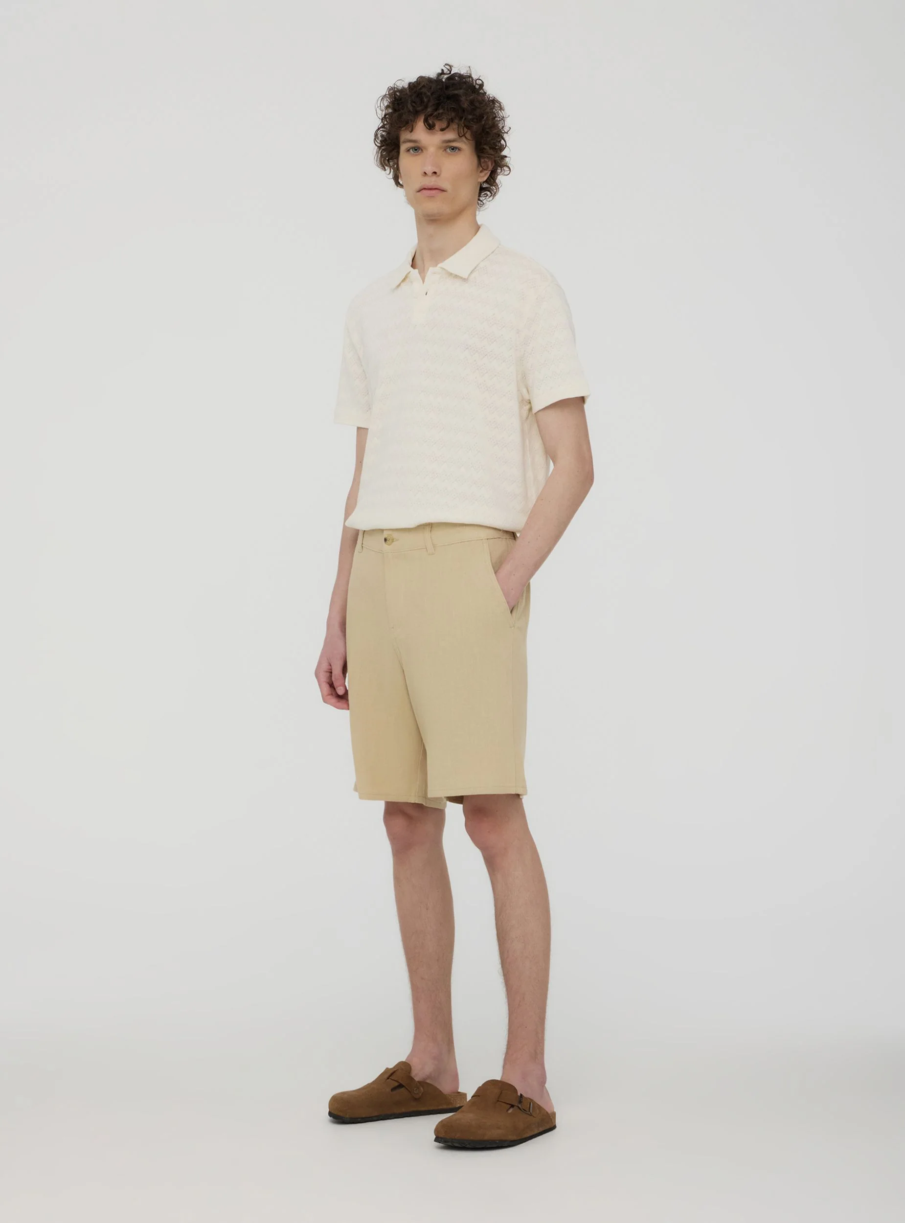 Pantaloncini chino in misto lino