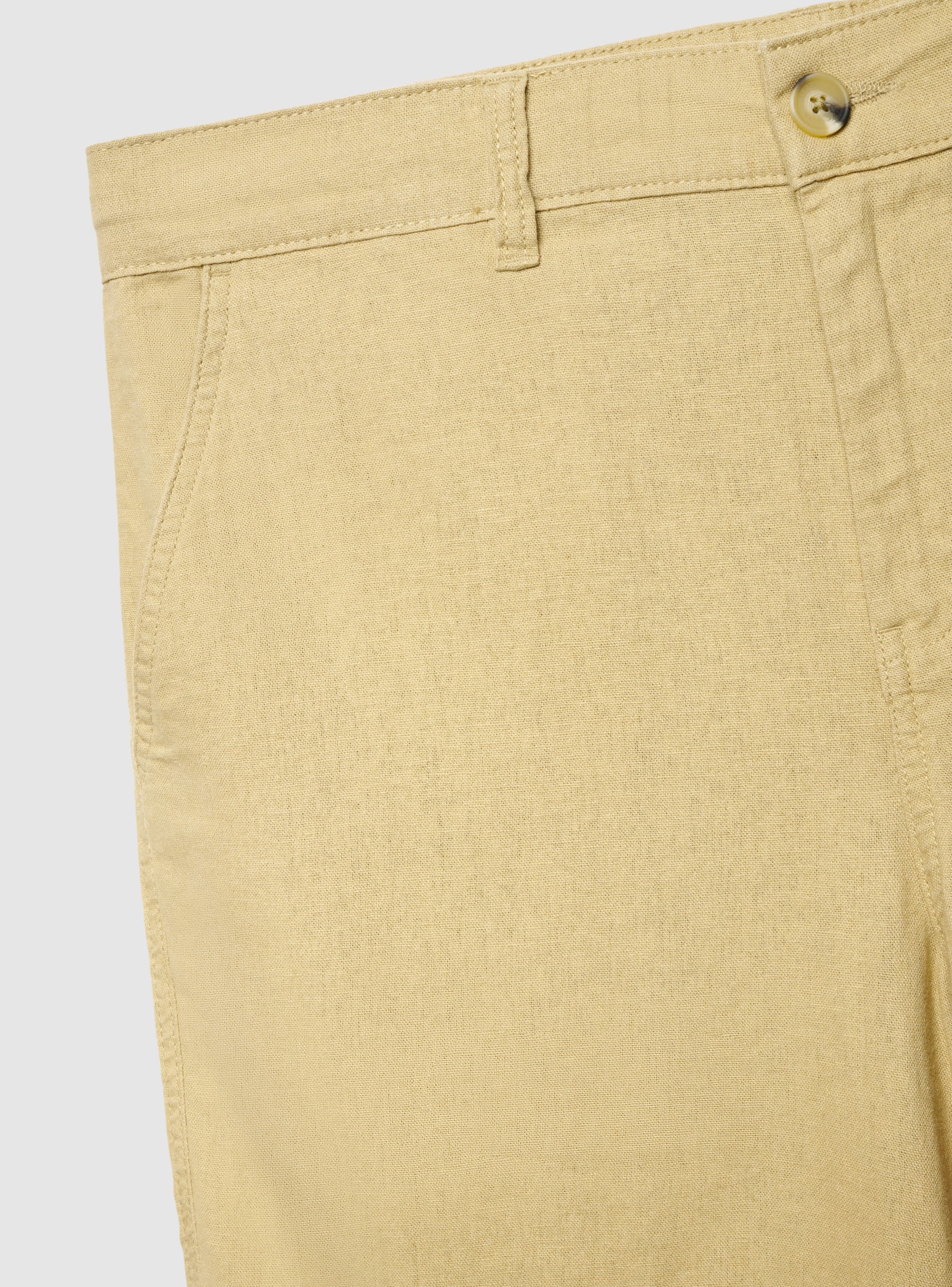 Pantaloncini chinos con coulisse effetto lino a tinta unita - Image 7