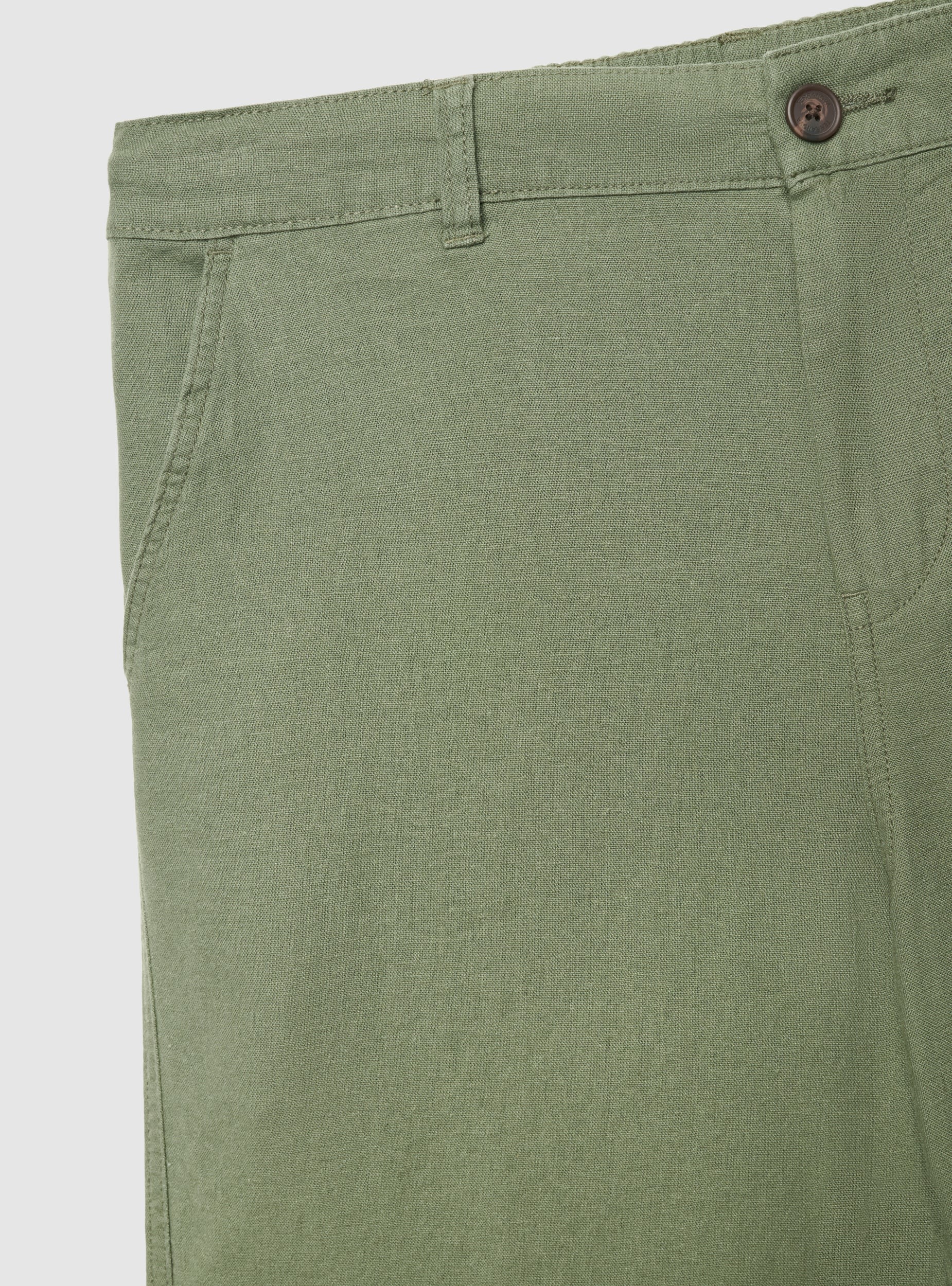 Pantaloncini chinos con coulisse effetto lino a tinta unita - Image 7