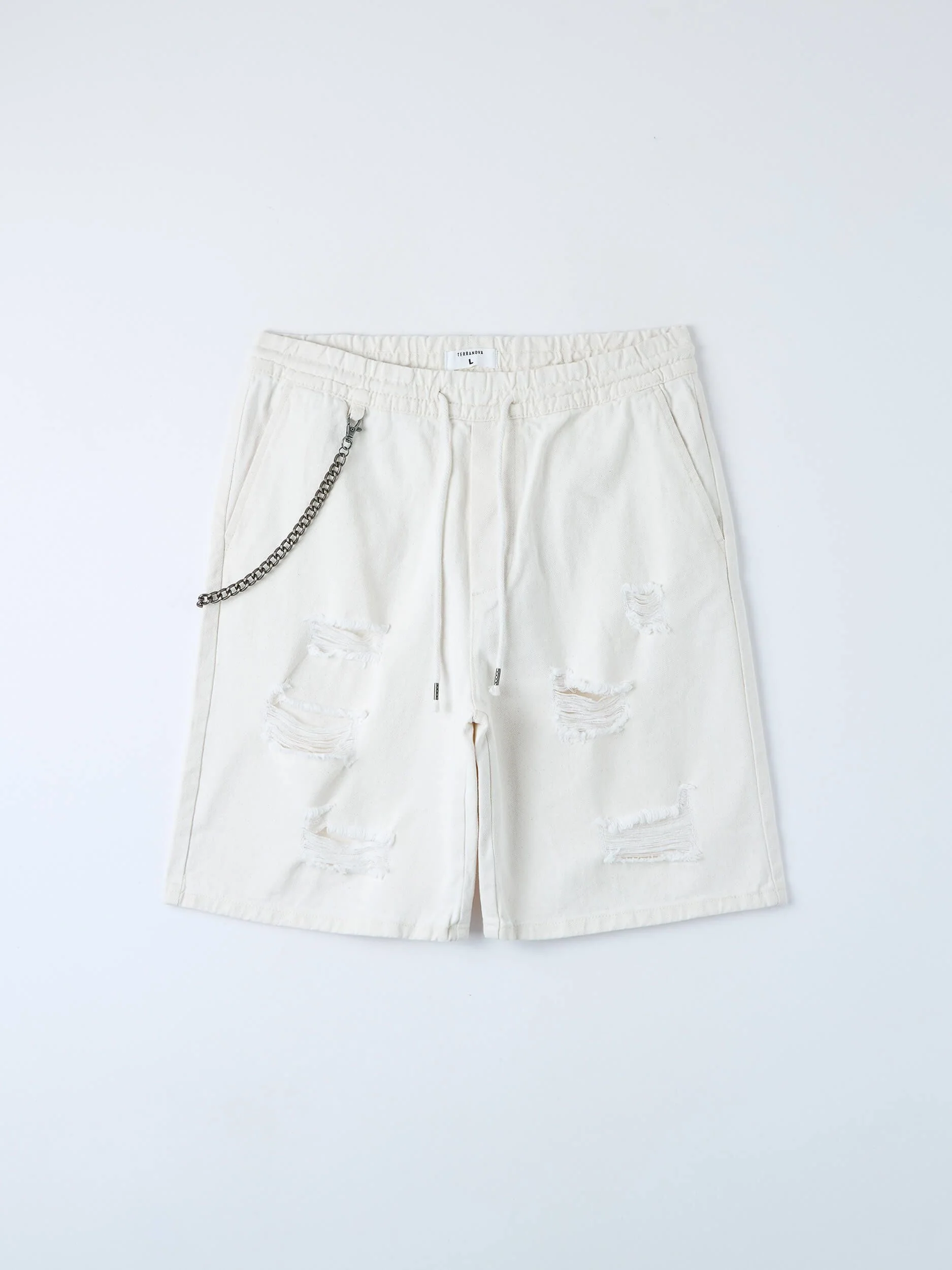 Pantaloncini con strappi e catena - Image 5