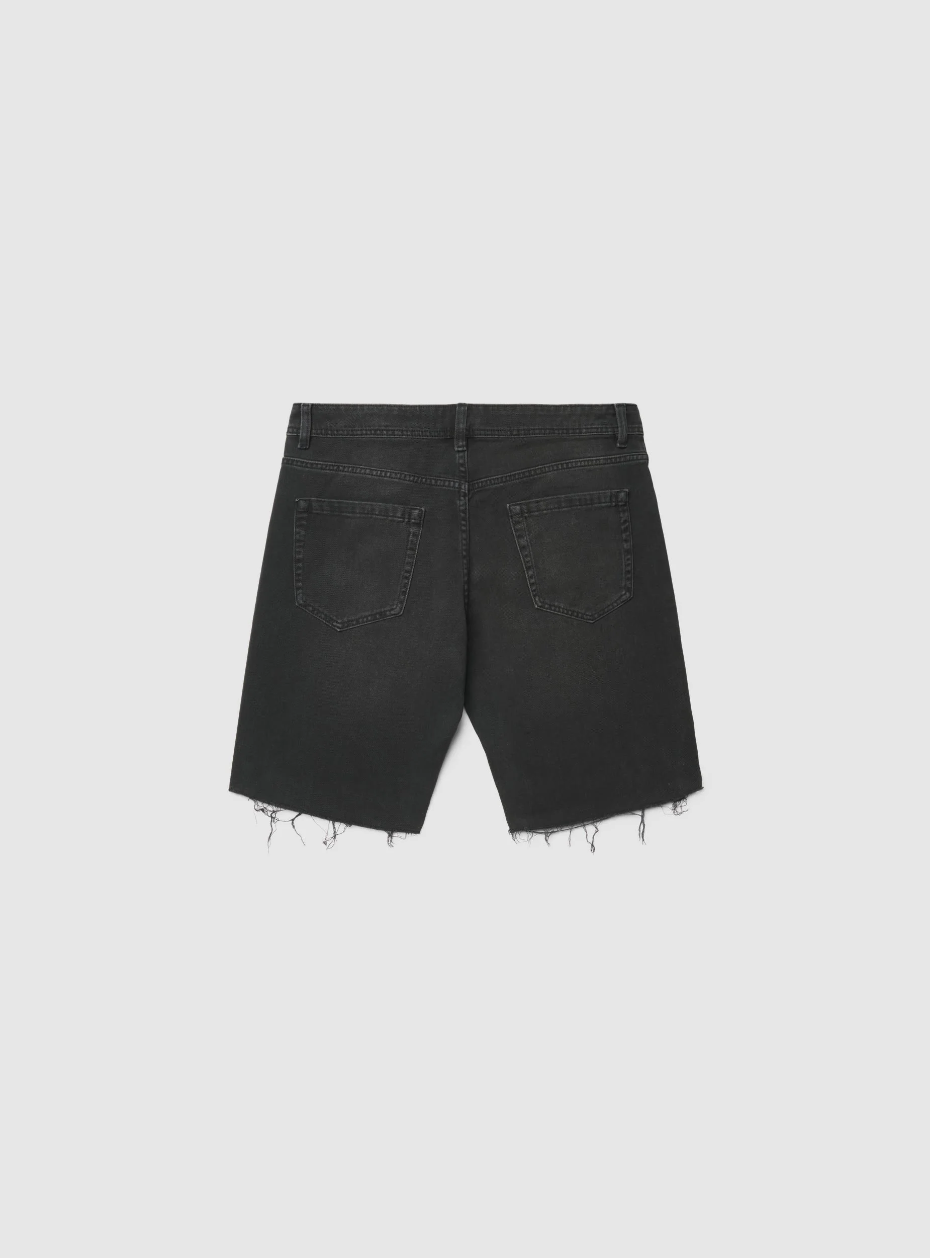 Pantaloncini in denim con strappi e fondo sfrangiato - Image 6