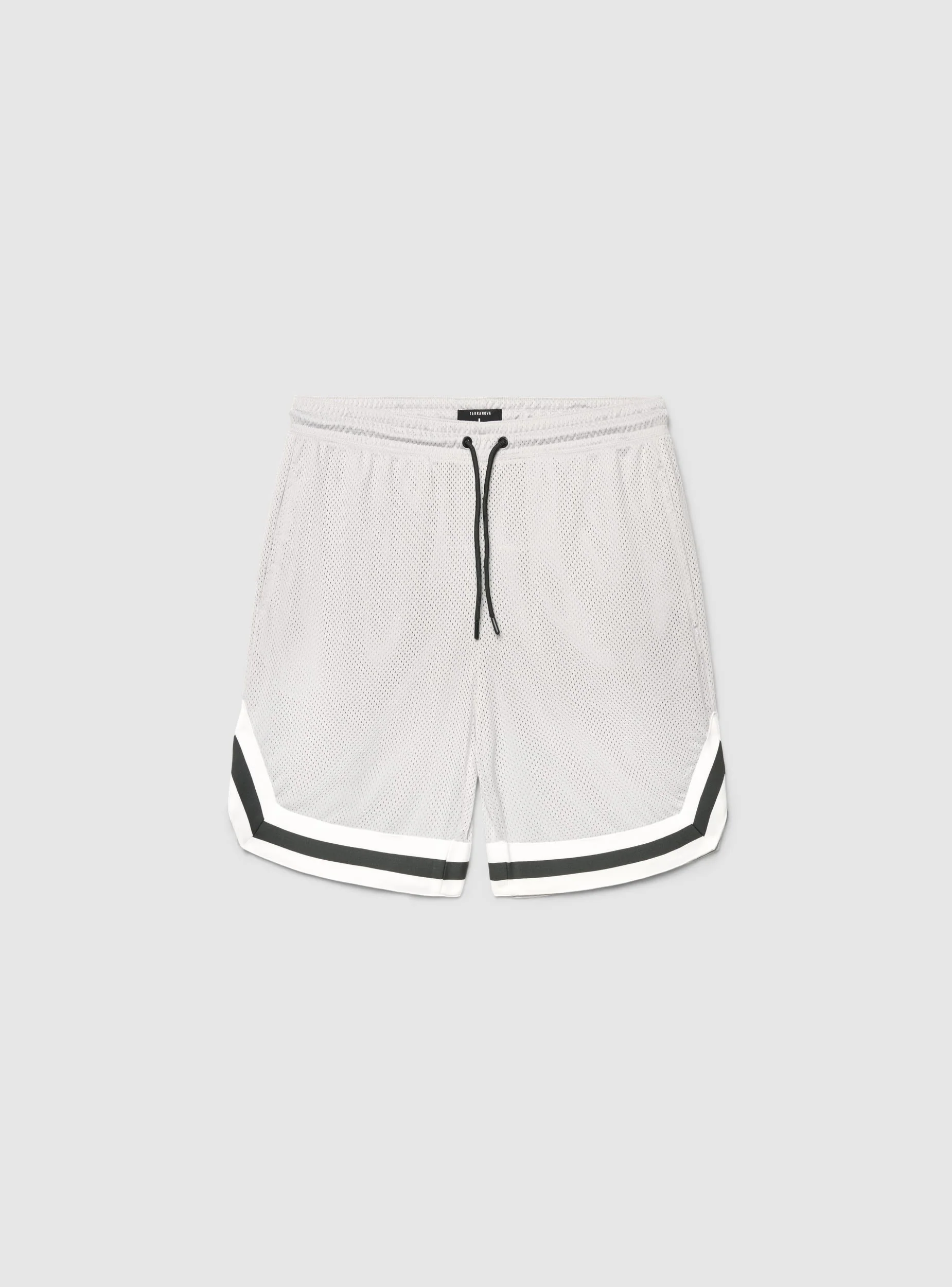 Pantaloncini in rete stile basket con bande a contrasto - Image 5