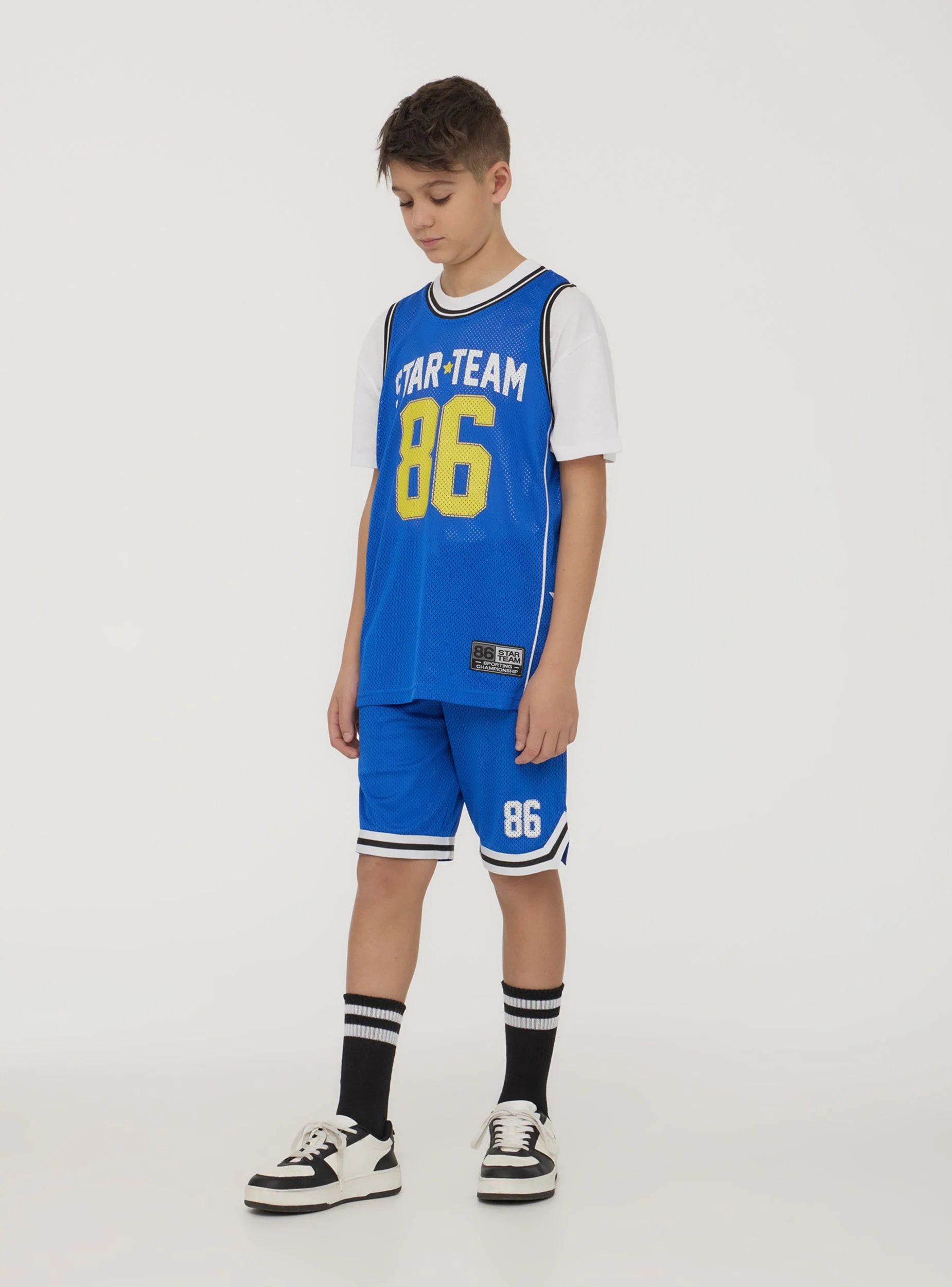 Pantaloncini in rete stile basket - Image 2
