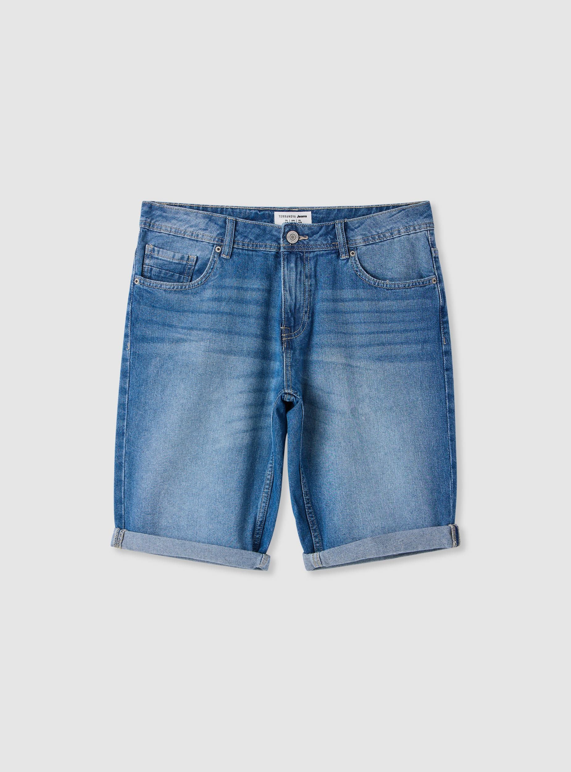 Pantaloncini jeans con risvolto - Image 2