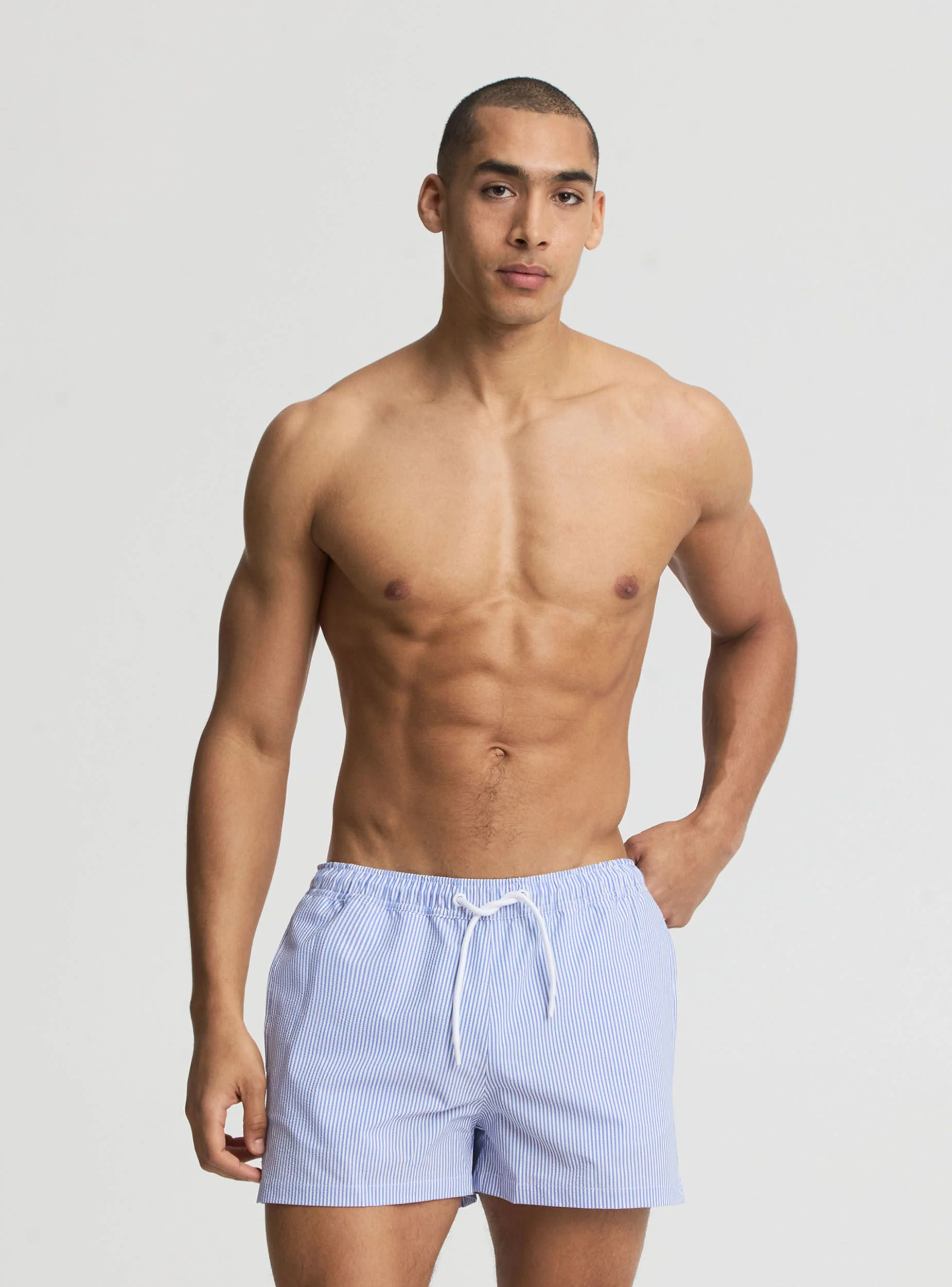 Pantaloncini mare a righe con coulisse - Image 2
