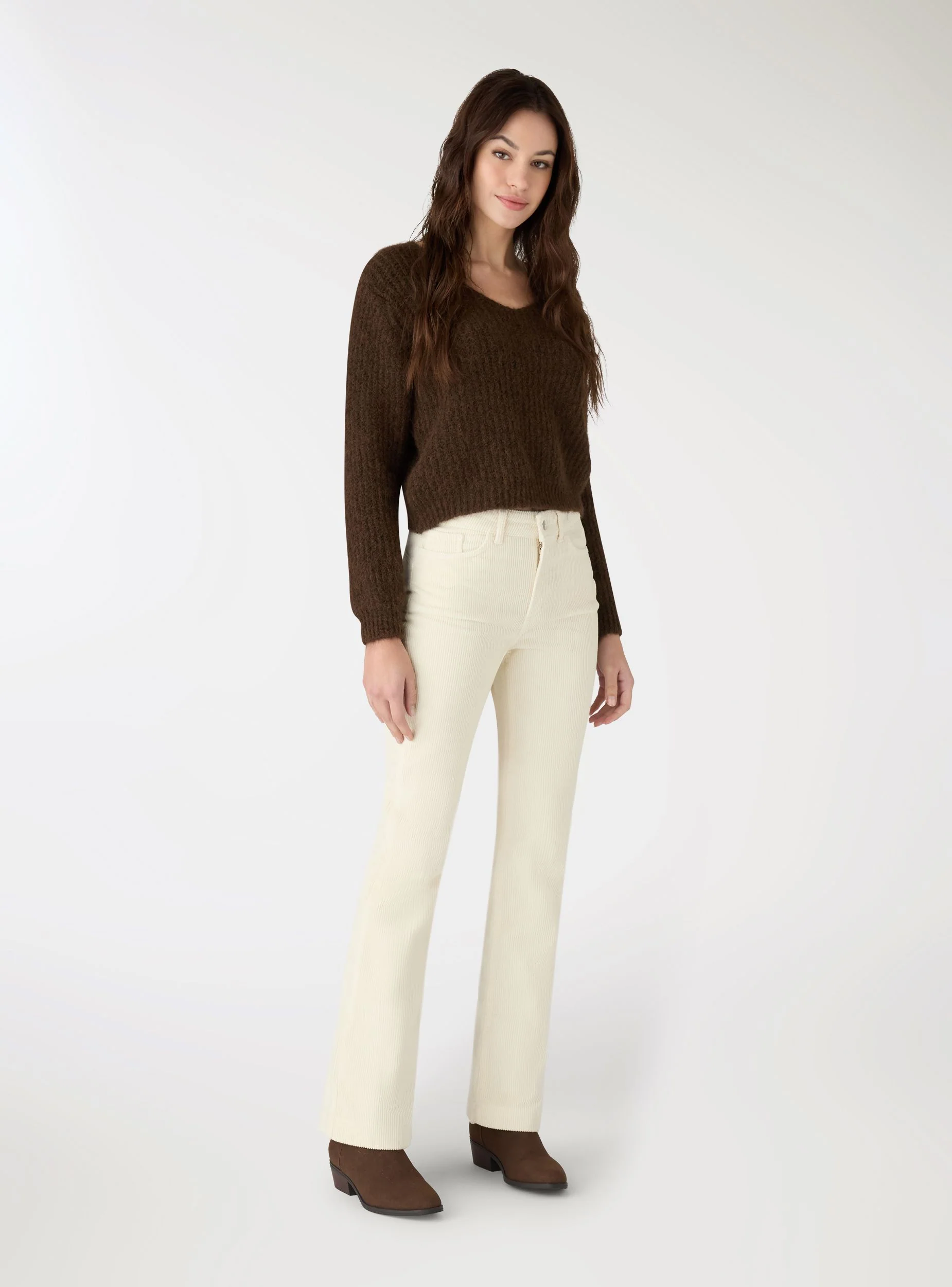 Pantaloni a zampa effetto velluto - Image 2