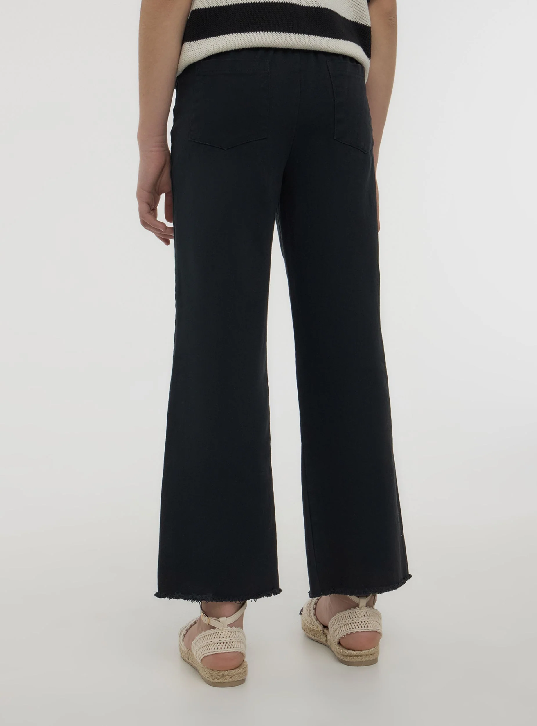 Pantaloni a zampa tinta unita - Image 2