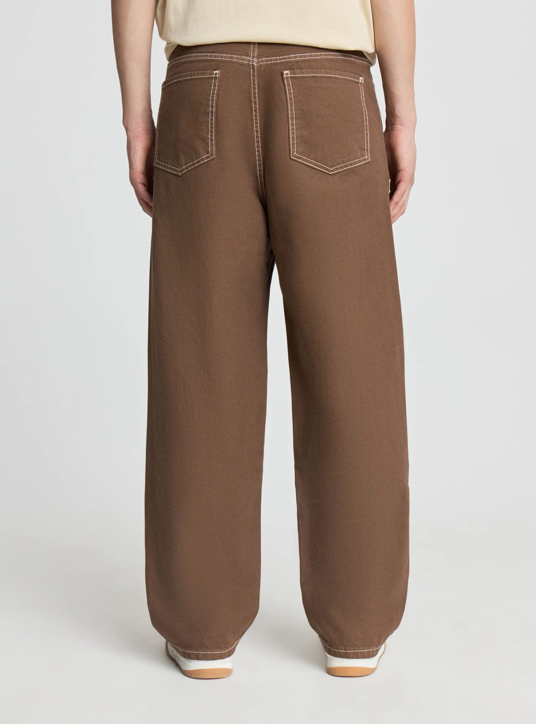 Pantaloni baggy a cinque tasche tinta unita - Image 3
