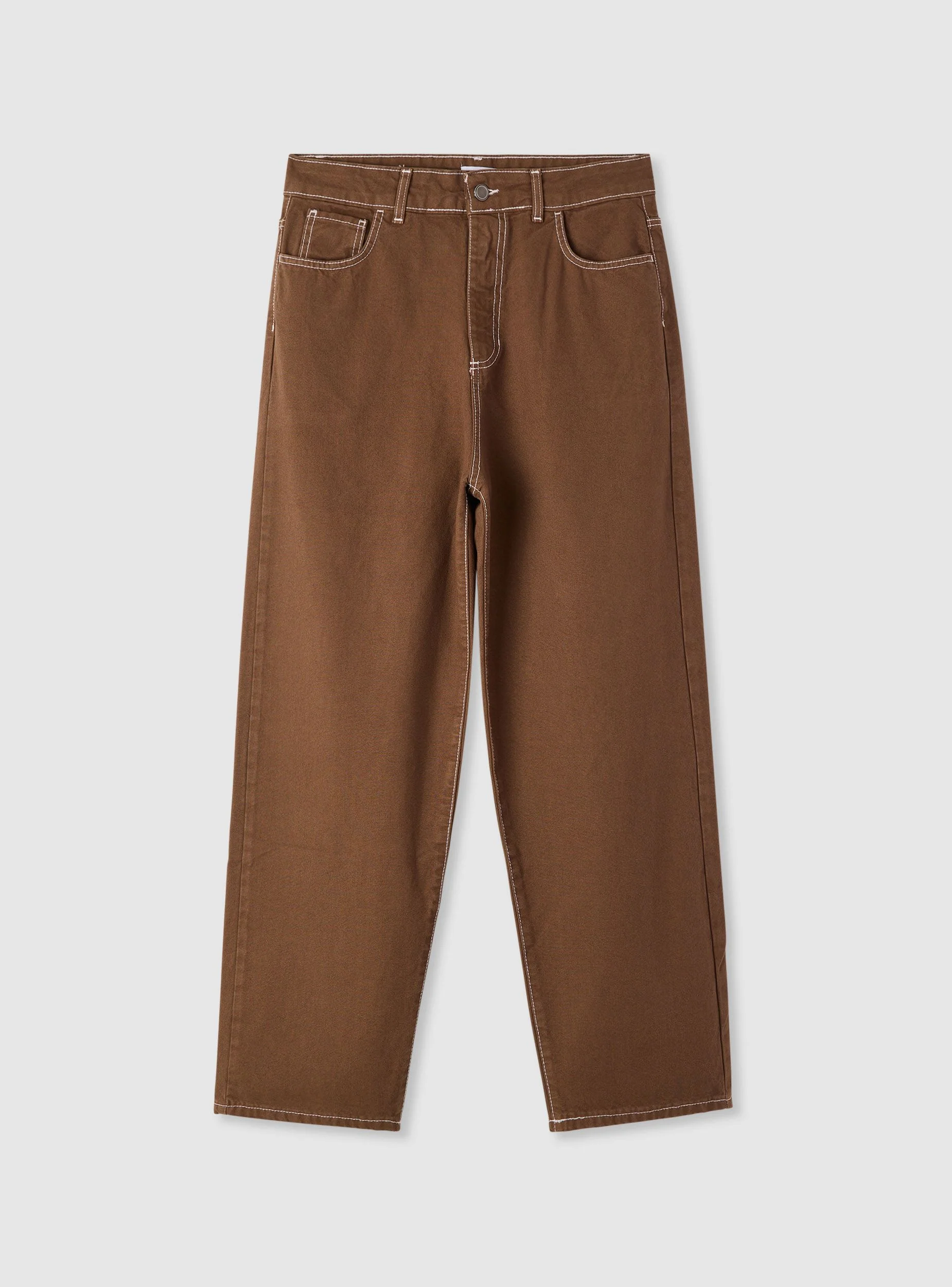 Pantaloni baggy a cinque tasche tinta unita - Image 7