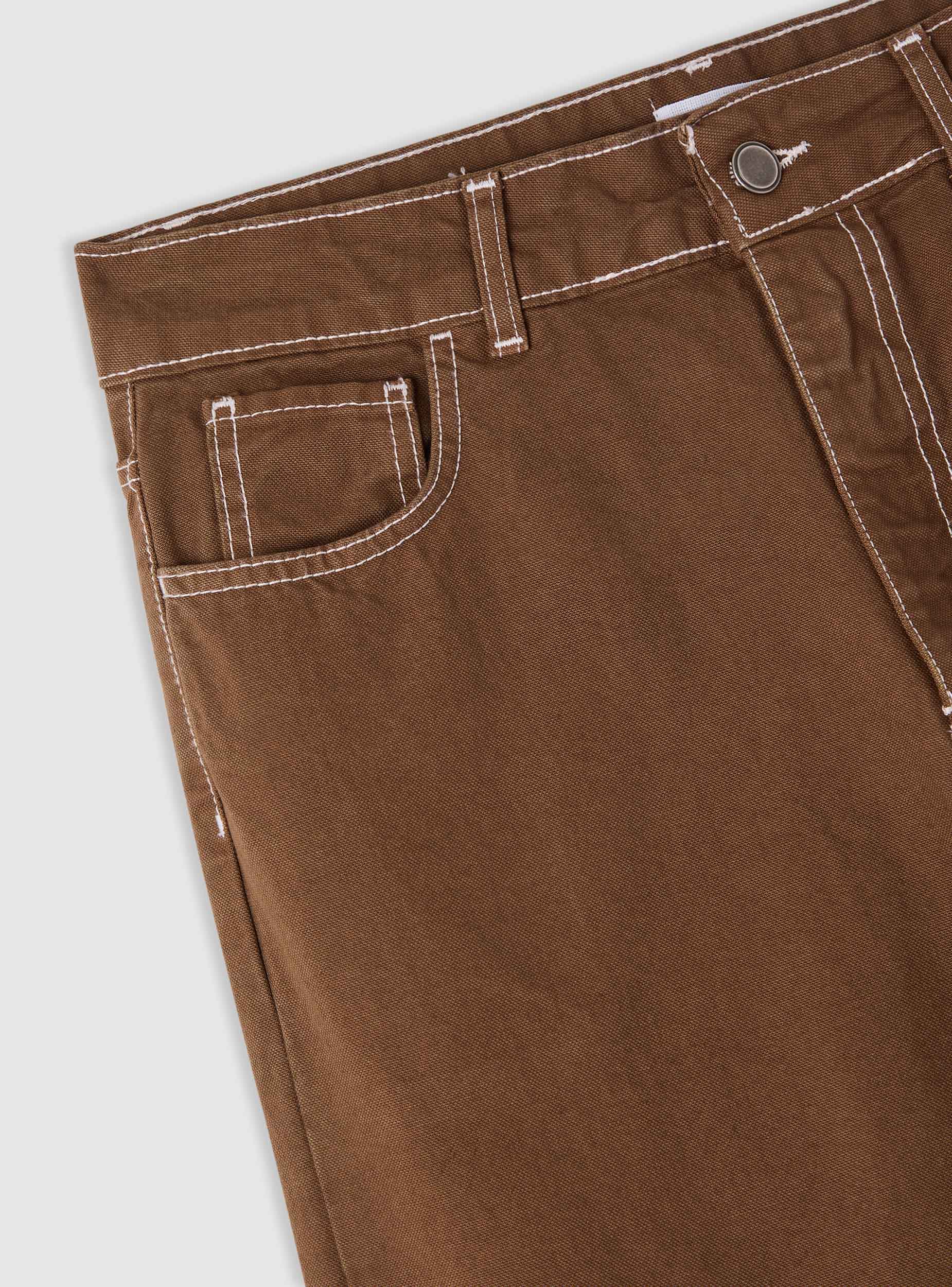 Pantaloni baggy a cinque tasche tinta unita - Image 8