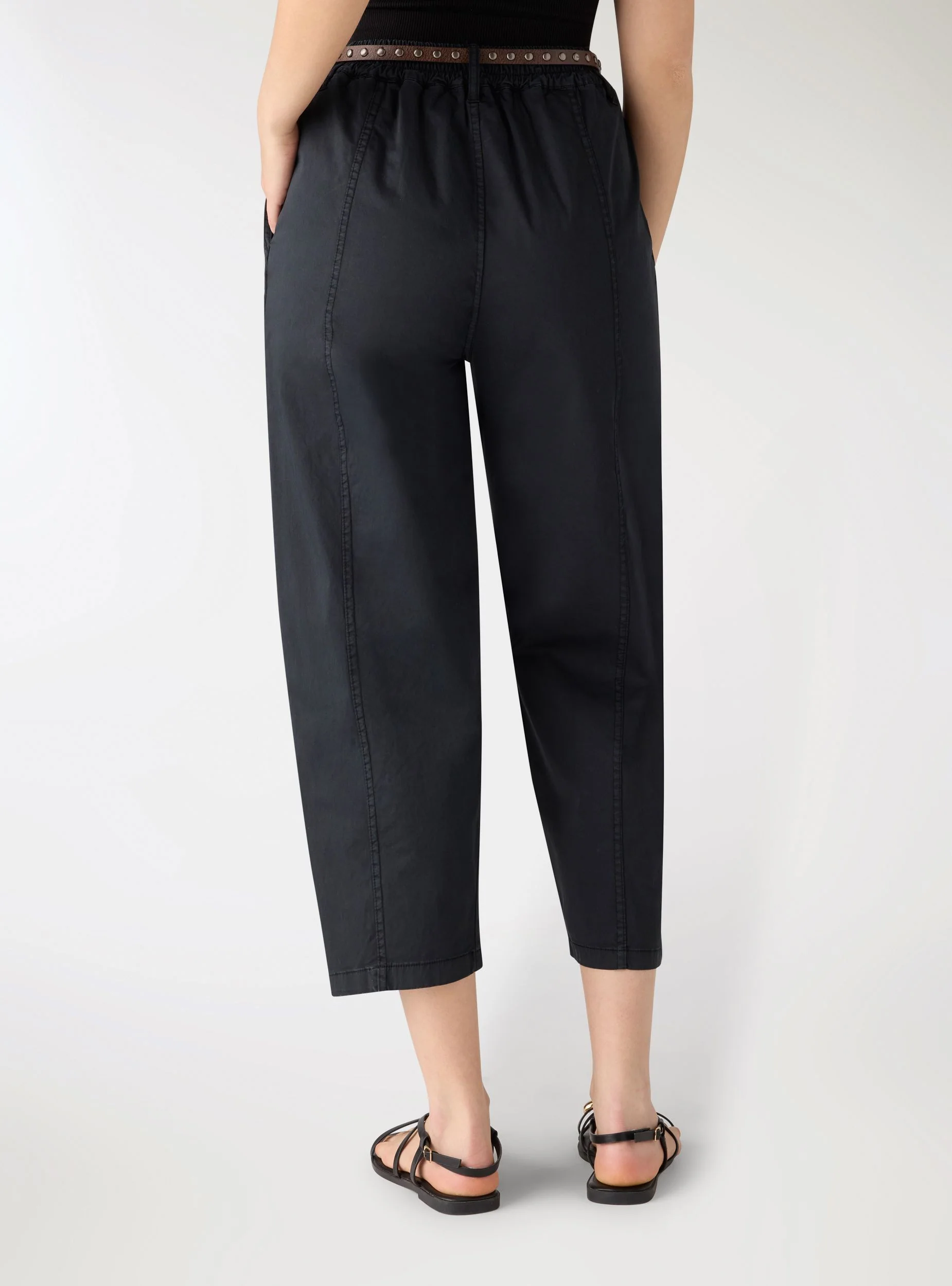 Pantaloni balloon a vita elasticizzata con cintura - Image 2